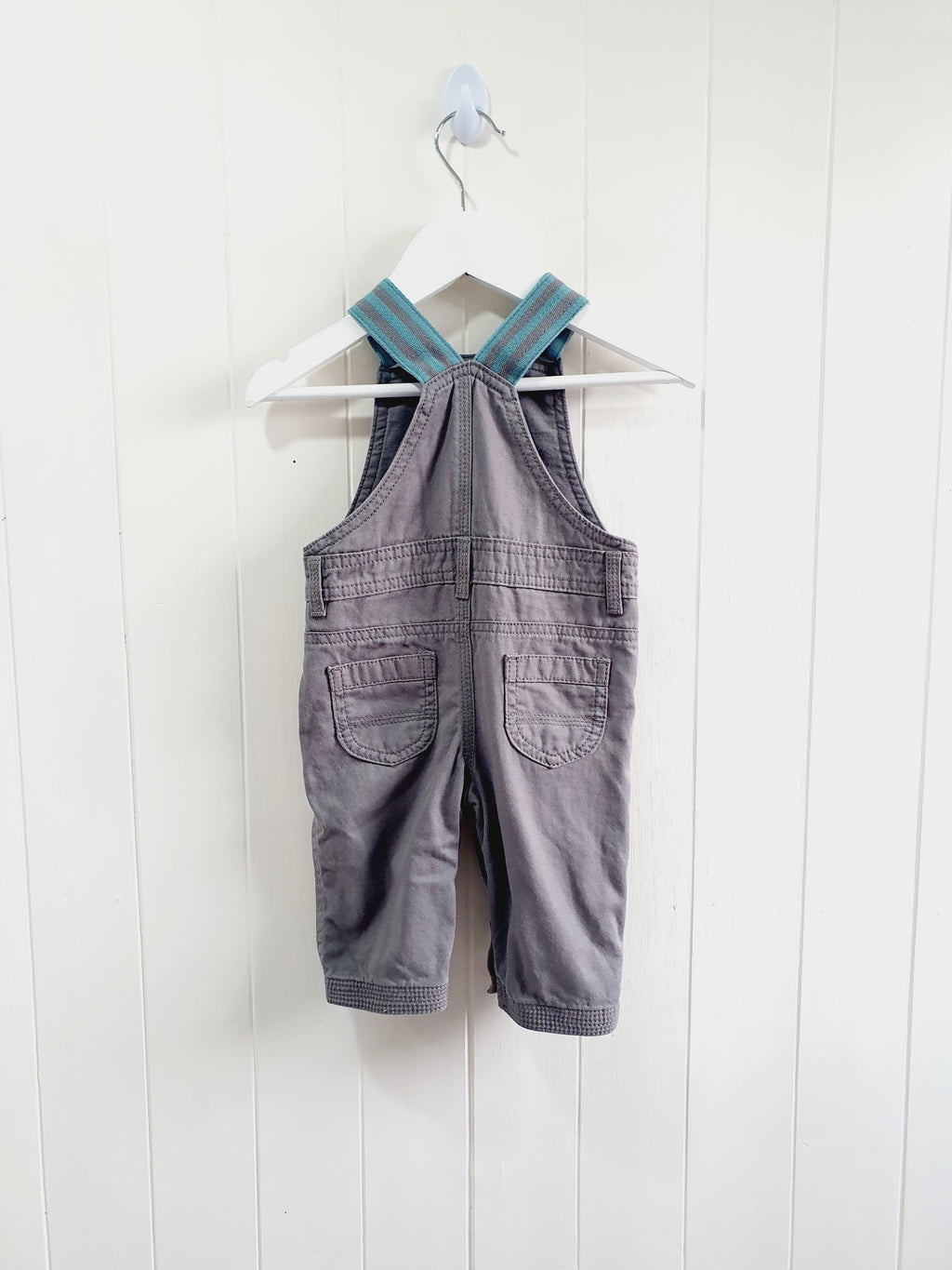 M&S grey lined dungaree 3-9 months