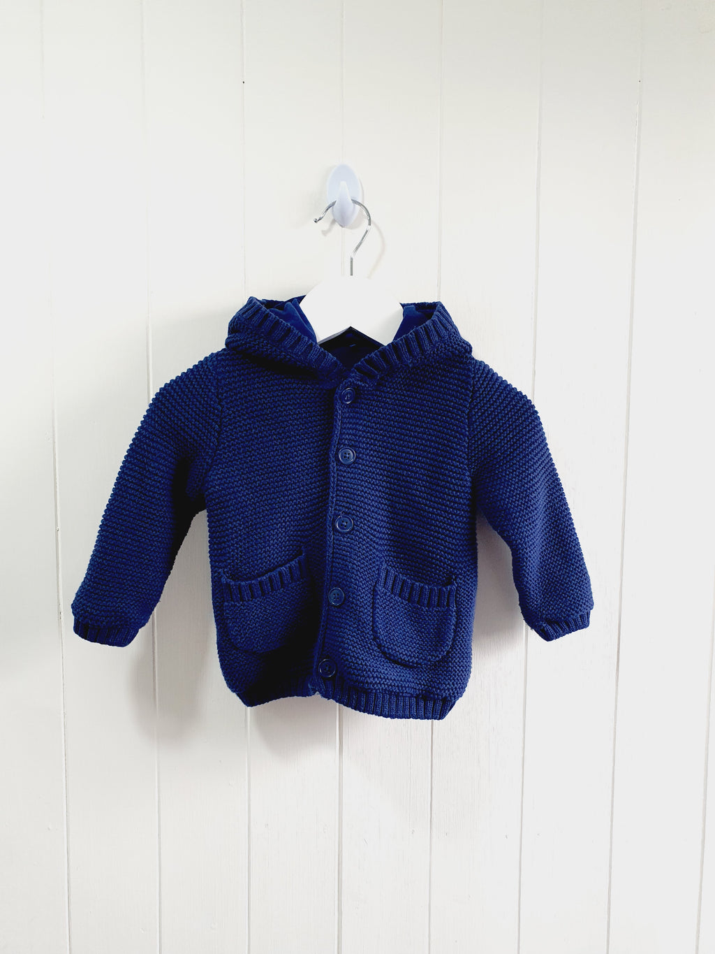 TU boys lined navy cardigan 6-9 months