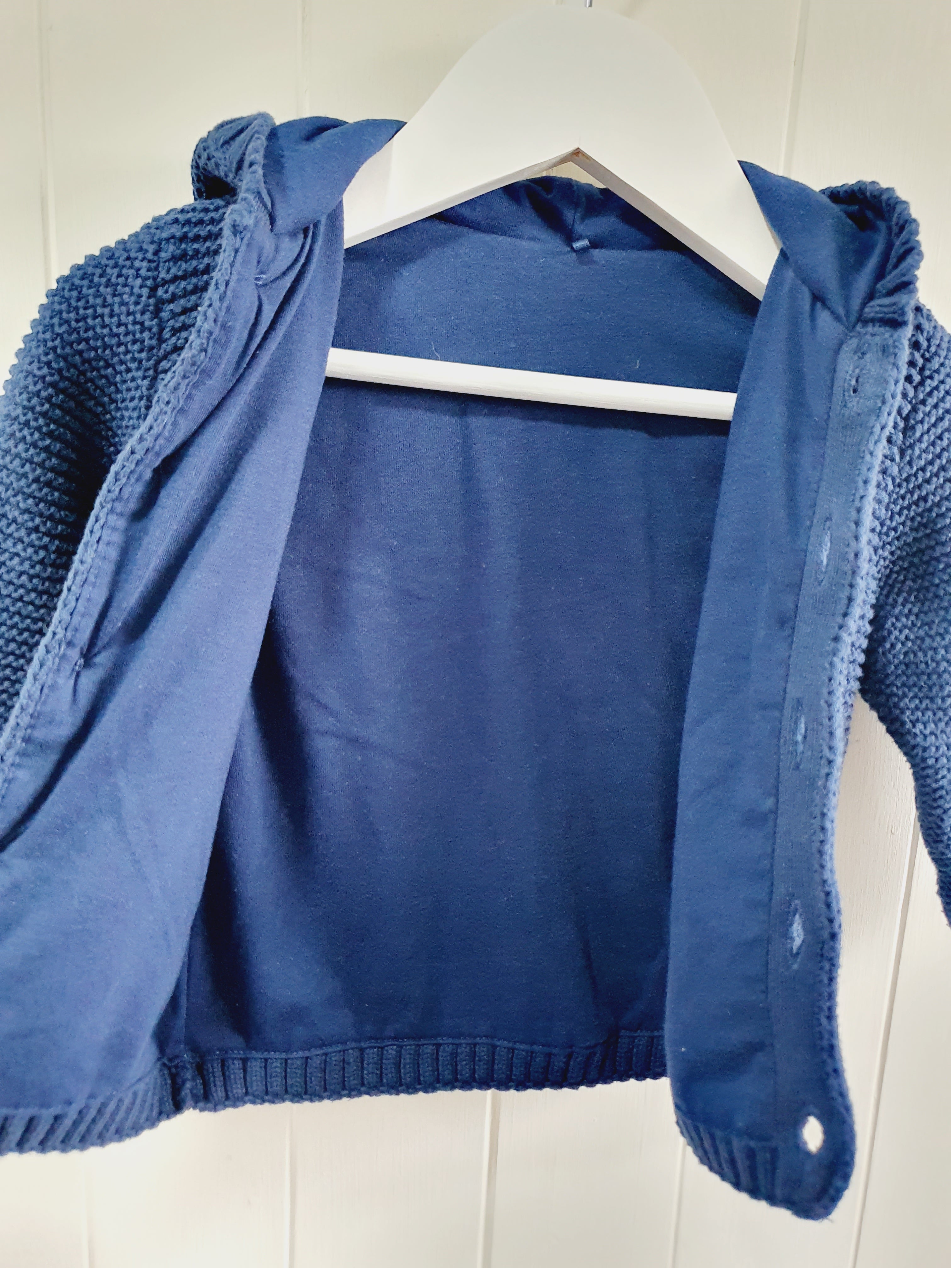 TU boys lined navy cardigan 6-9 months