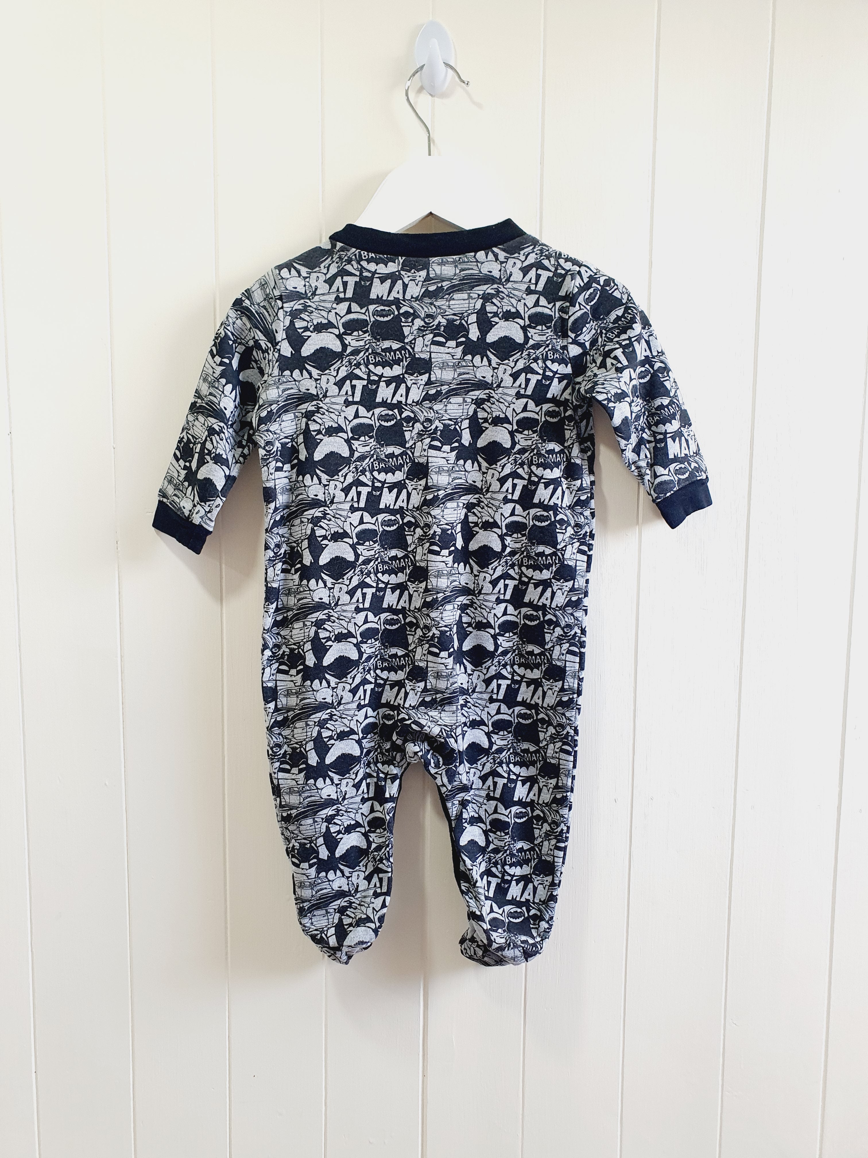 Batman black and white sleepsuit 6-9 months