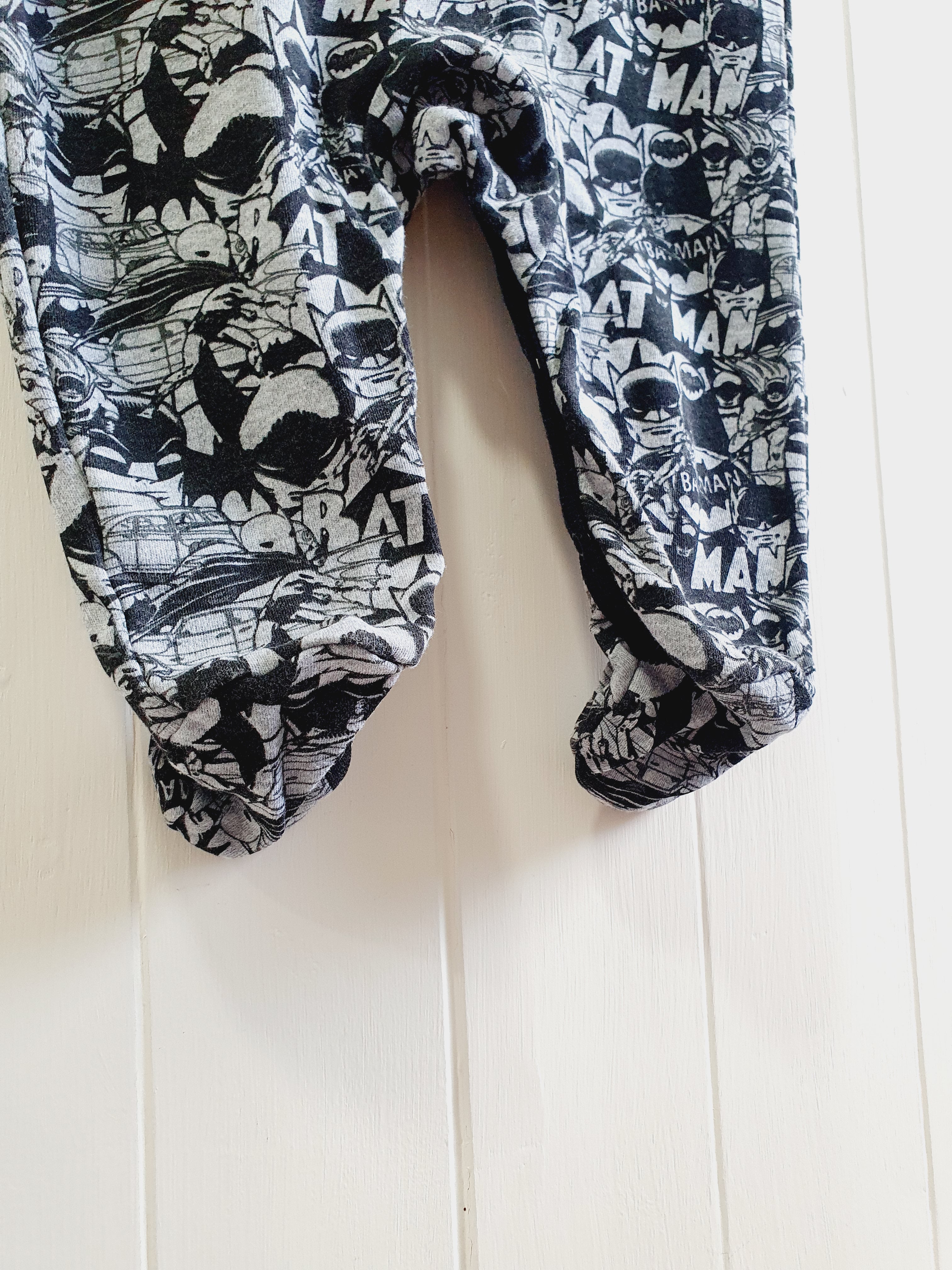 Batman black and white sleepsuit 6-9 months