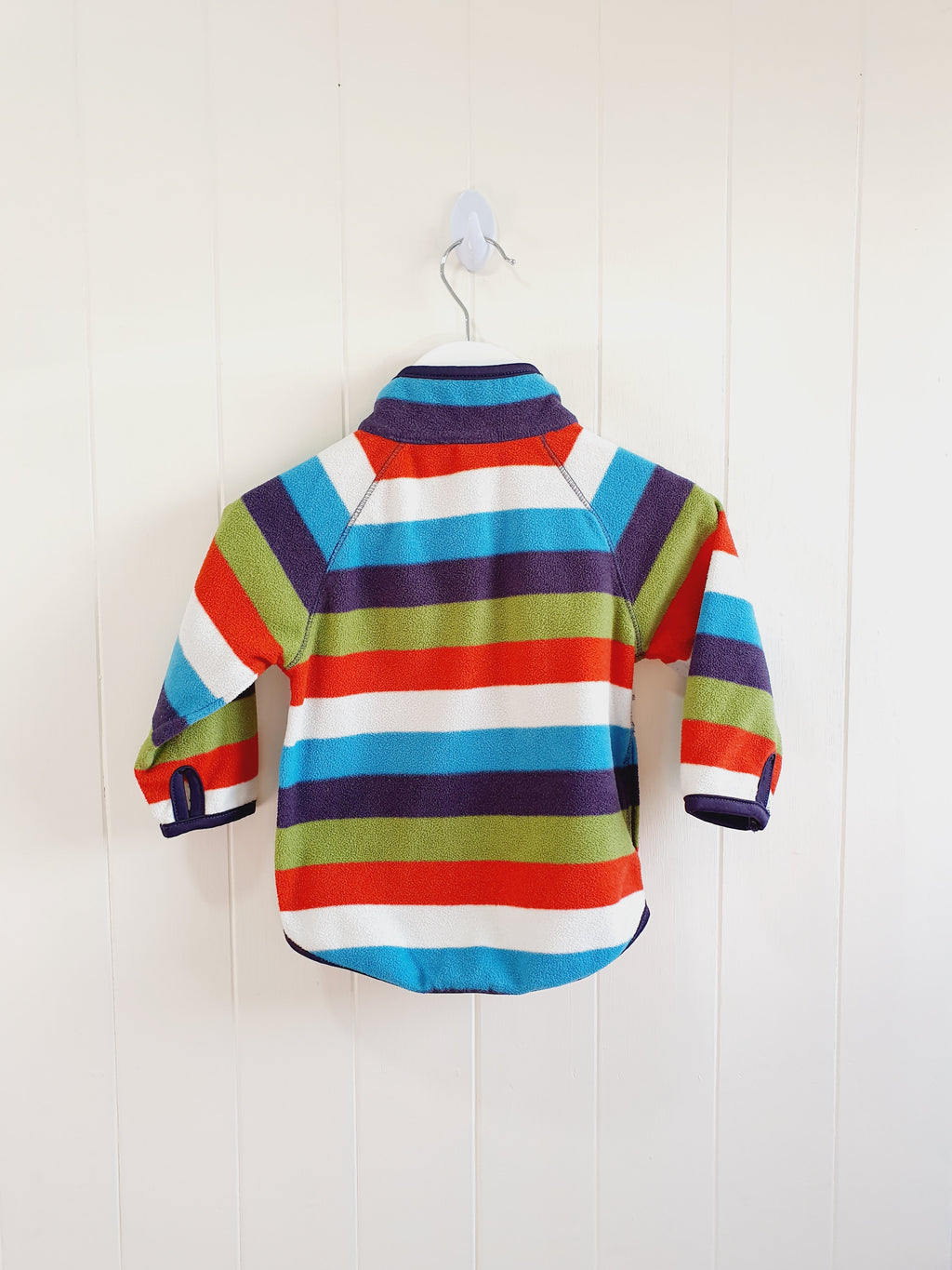H&M stripy fleece jumper 6-9 months