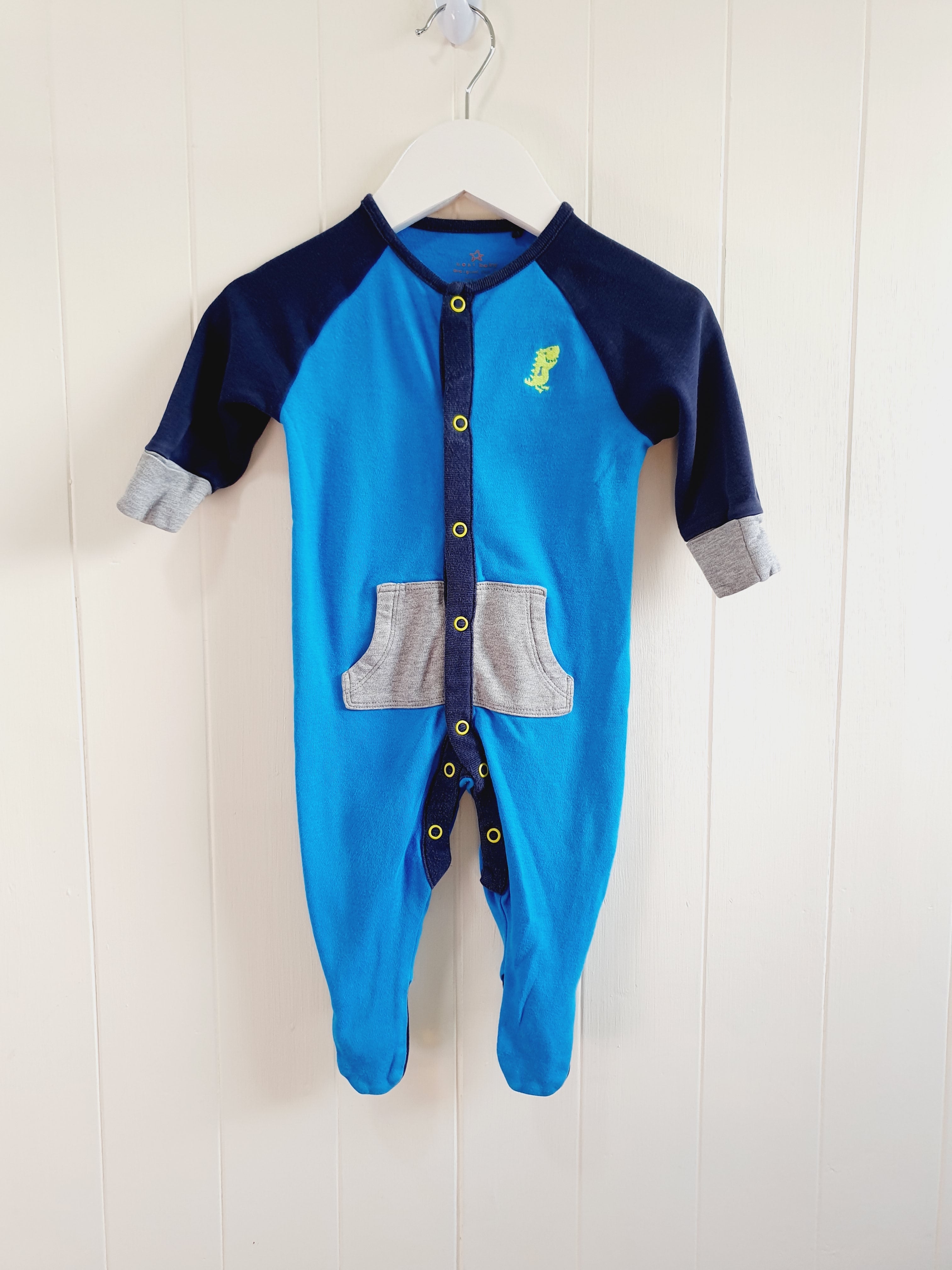 Next blue dinosaur sleepsuit 3-6 months