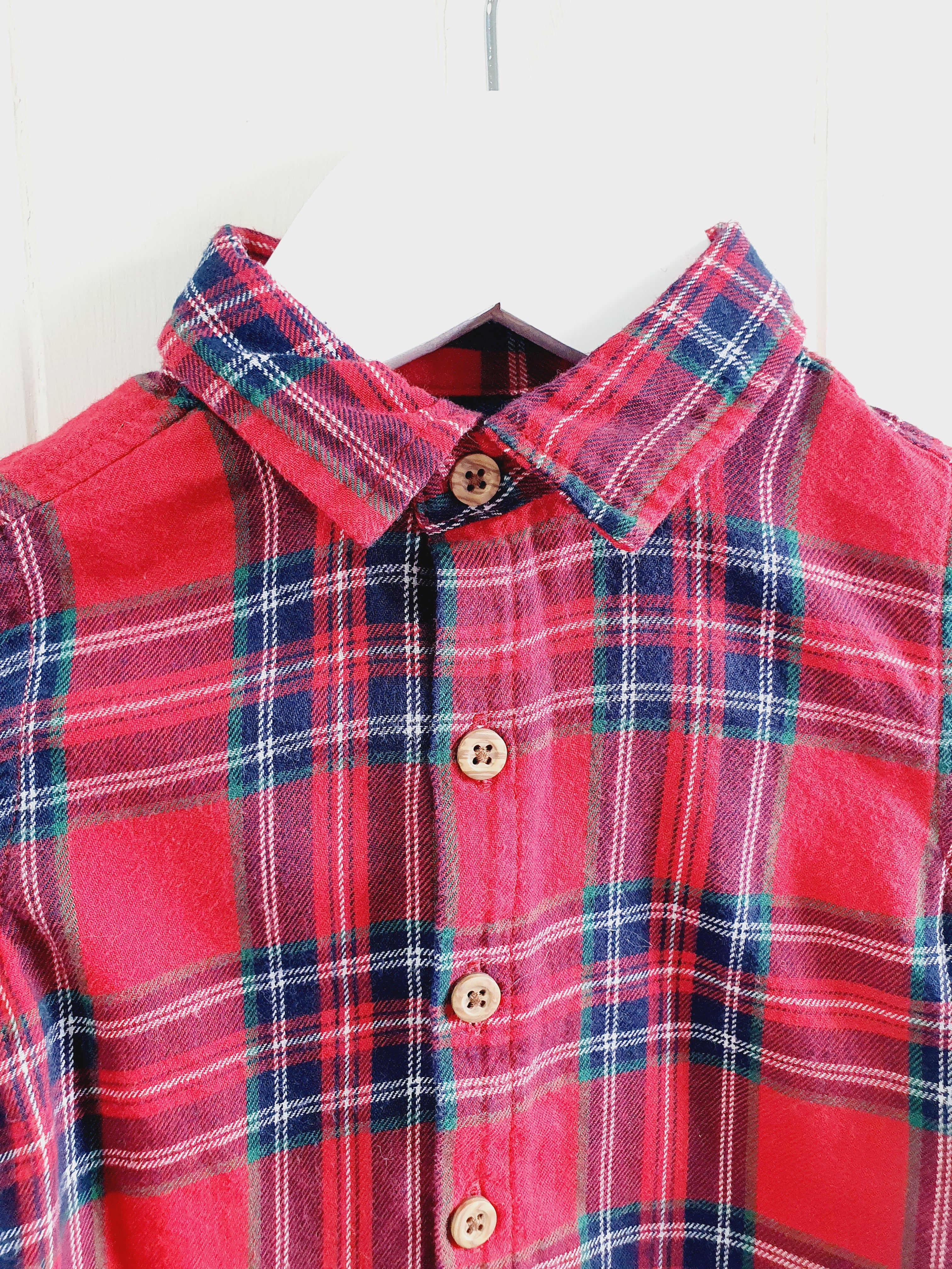 George - checkered shirt 0-3 months