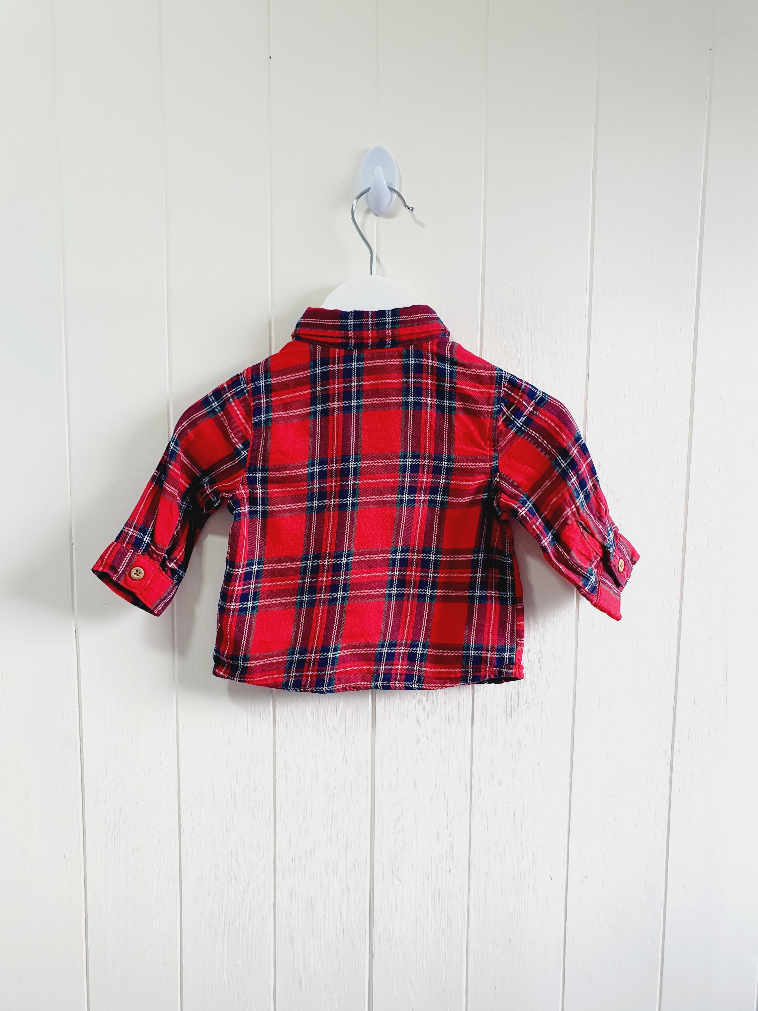 George - checkered shirt 0-3 months