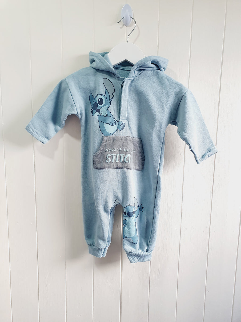 George - Stitch hooded romper 6-9 months