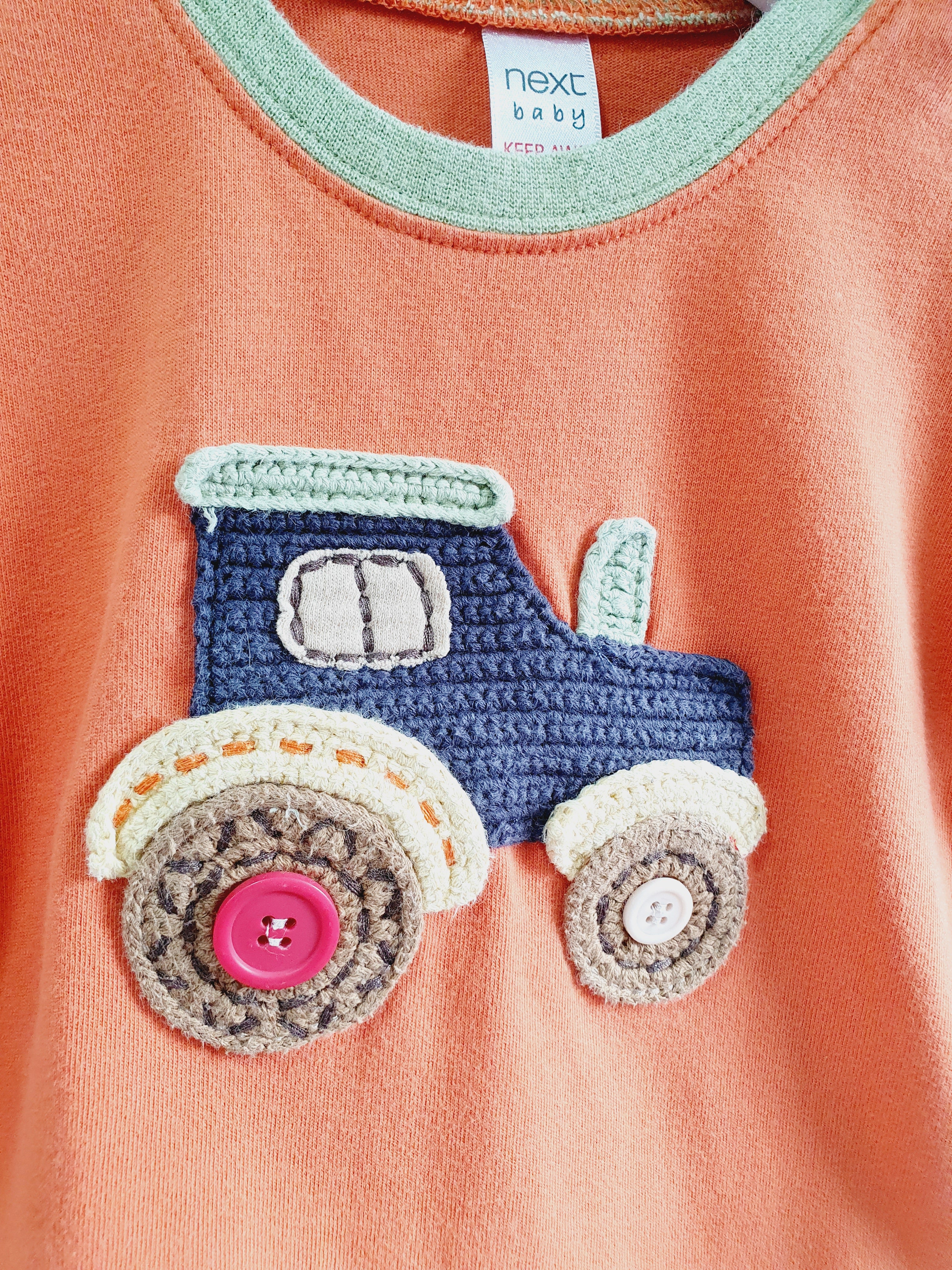 Next - tractor applique long sleeve top 6-9 months