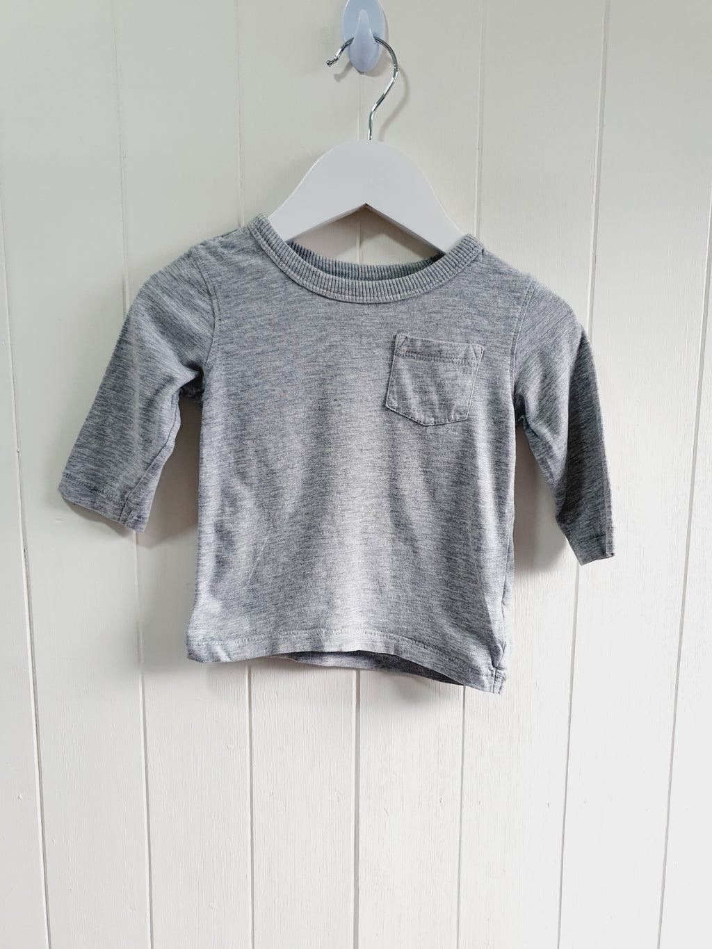 Next - grey long sleeve top 6-9 months