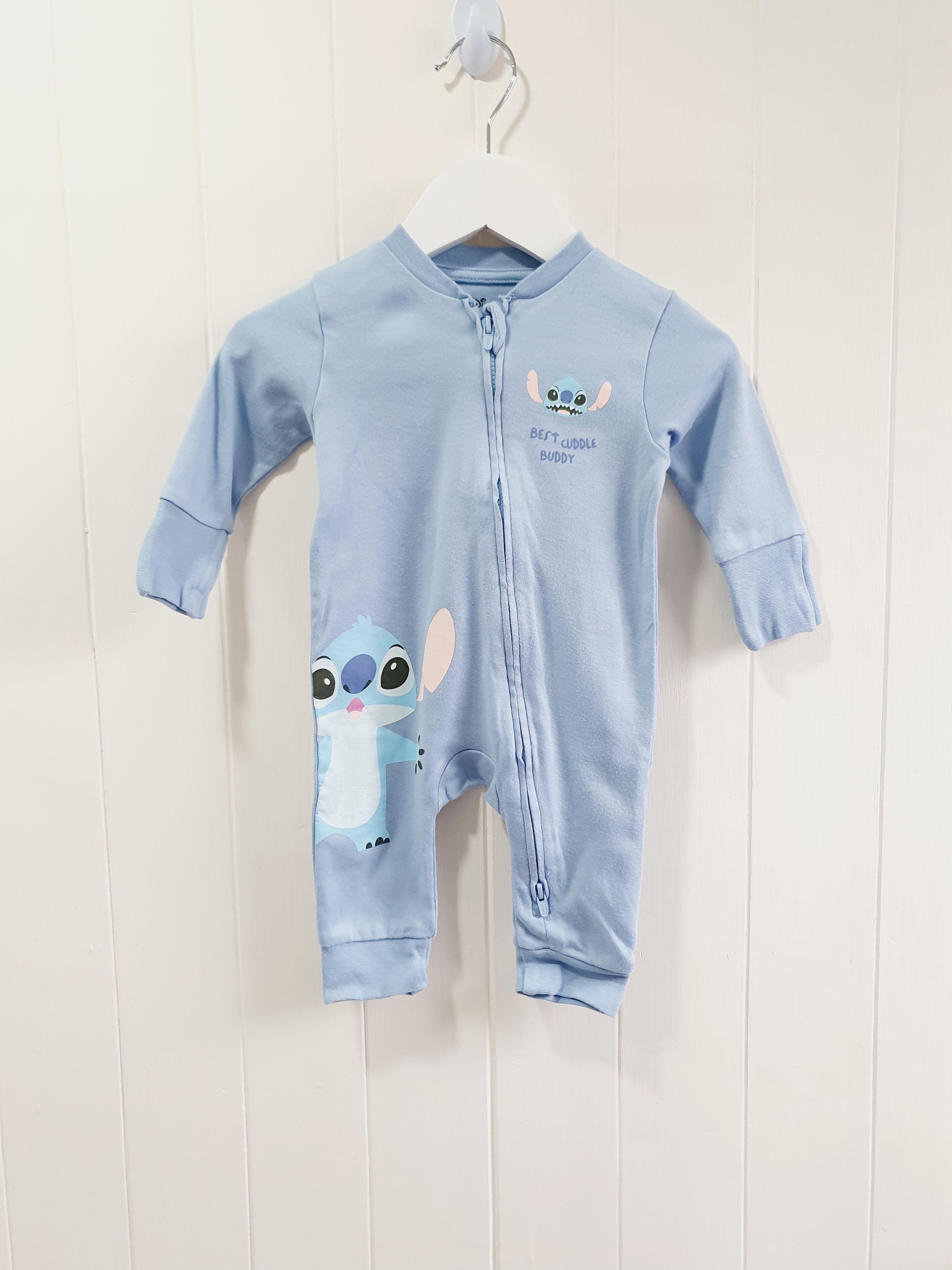 Primark - Stitch footless zip up sleepsuit 0-3 months