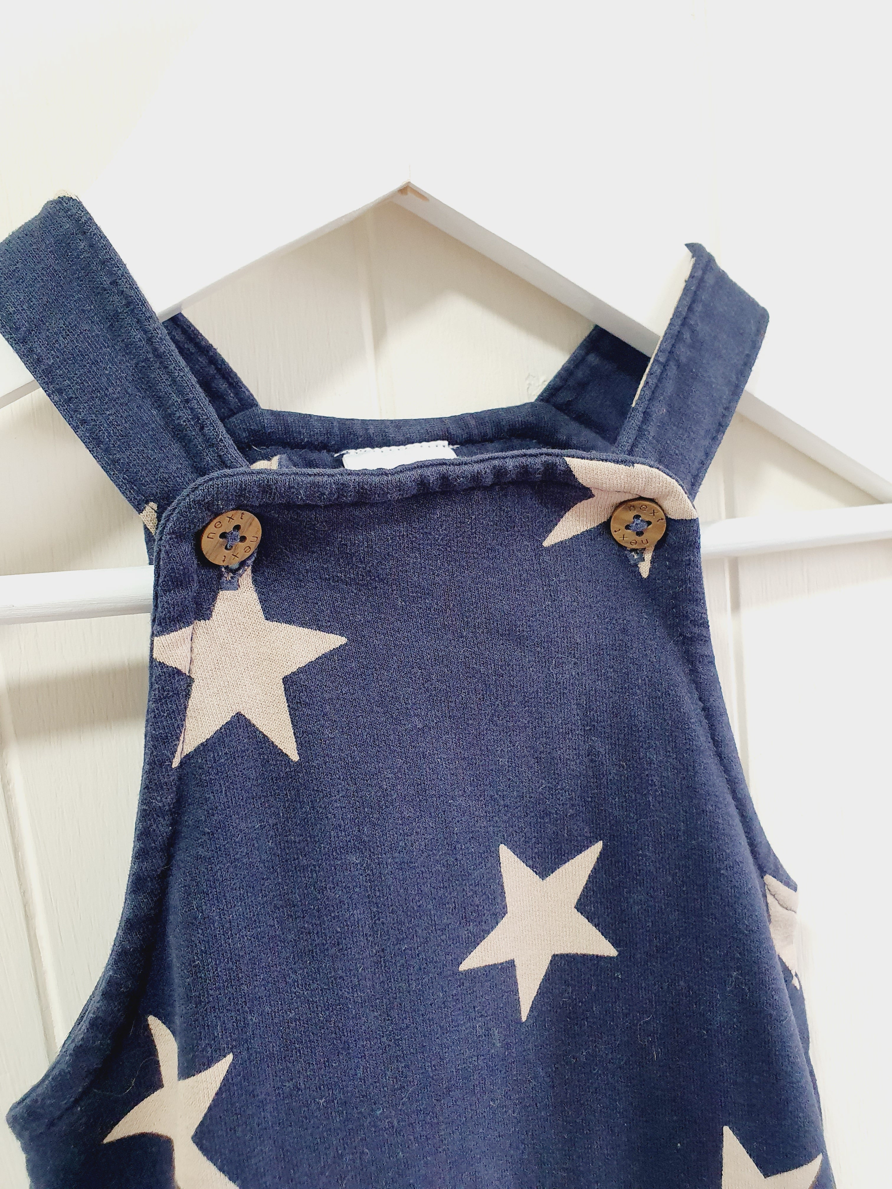 Next navy - star print dungaree up to 1 month