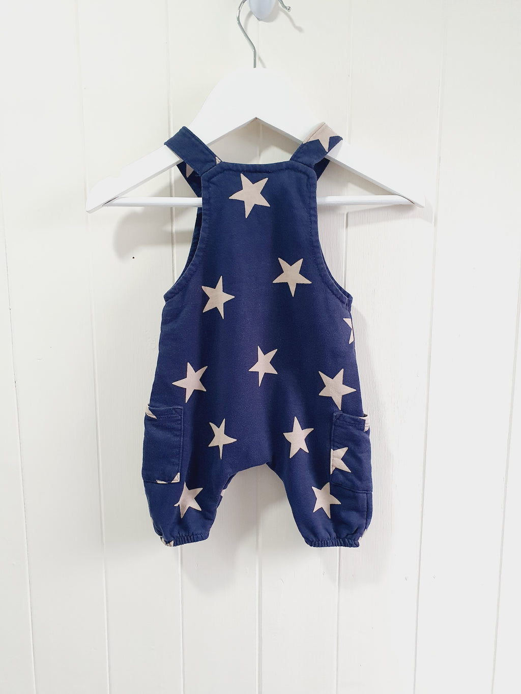 Next navy - star print dungaree up to 1 month