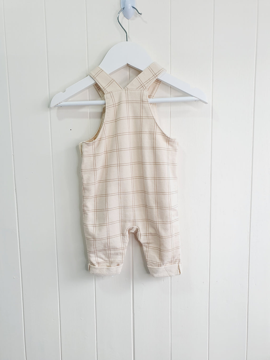 Peter rabbit checkered dungaree 0-3 months