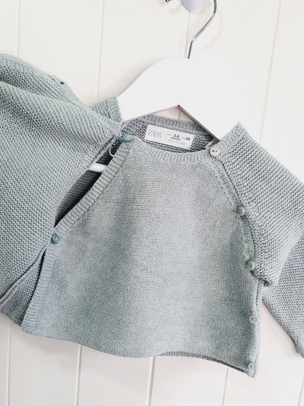 Zara green star wrap knit cardigan 3-6 months