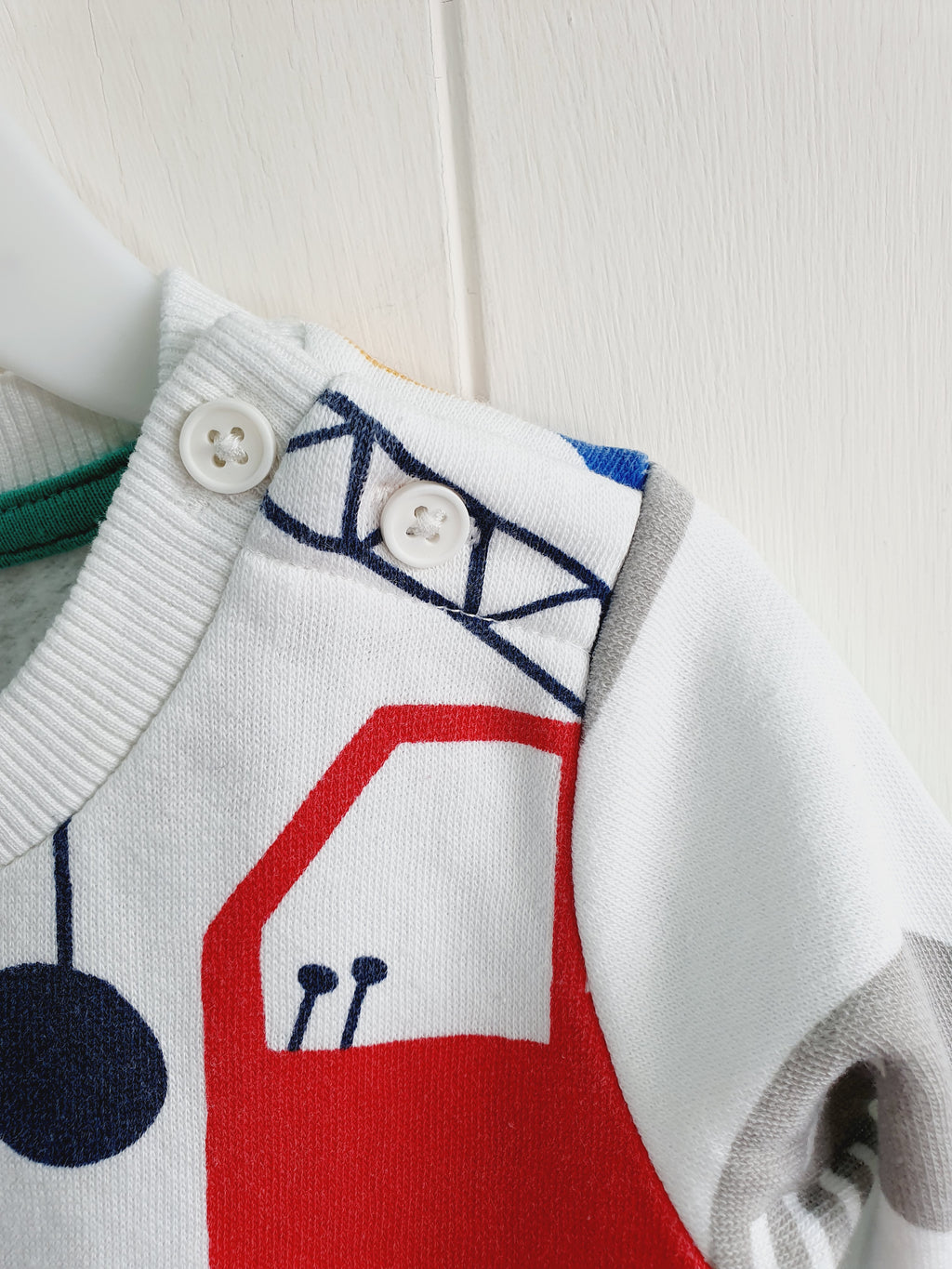 Matalan cream transport print sweatshirt and joggers bottoms set