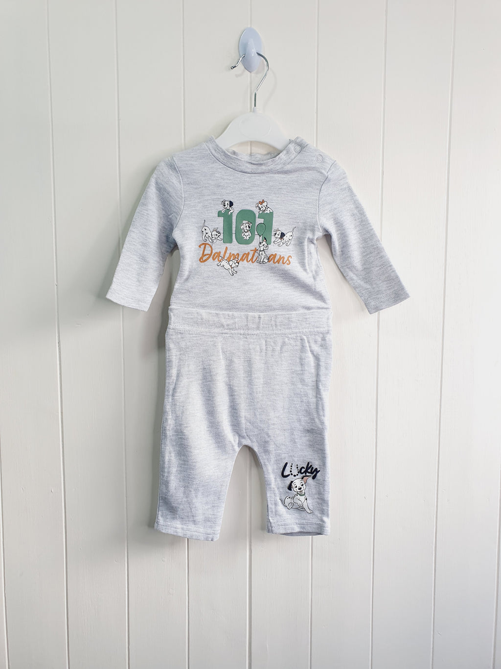 101 Dalmatians long sleeve bodysuit and trousers set 0-3 months