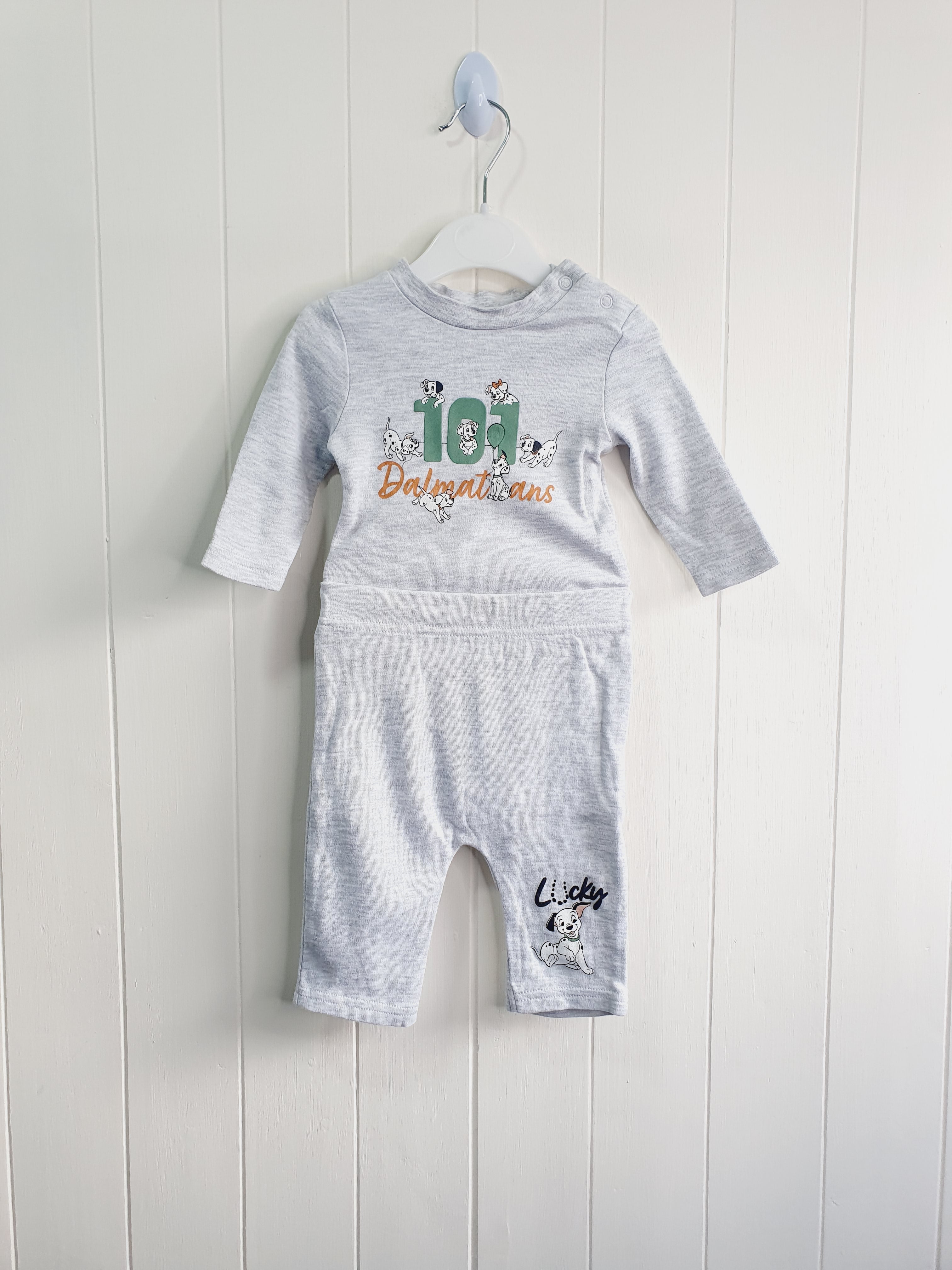 101 Dalmatians long sleeve bodysuit and trousers set 0-3 months