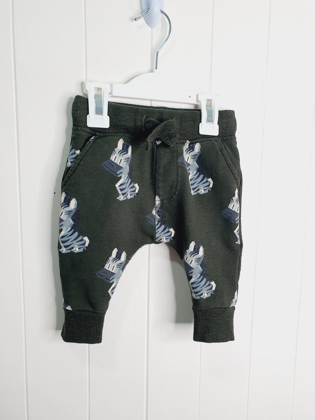 Next zebra print boys joggers 3-6 months