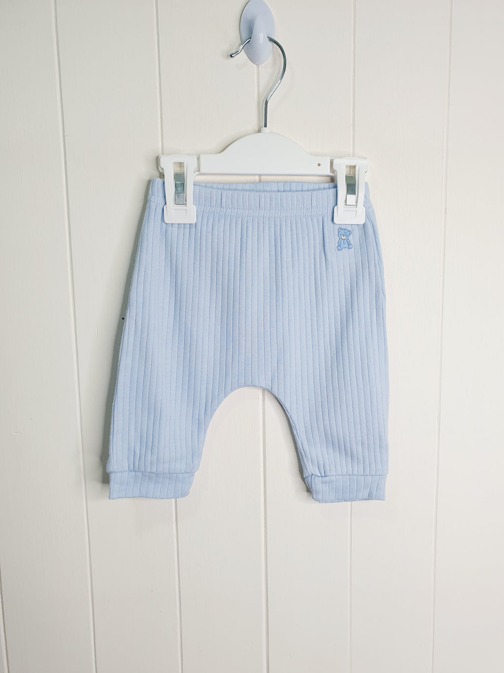 Little Nutmeg light blue ribbed leggings 0-3 months