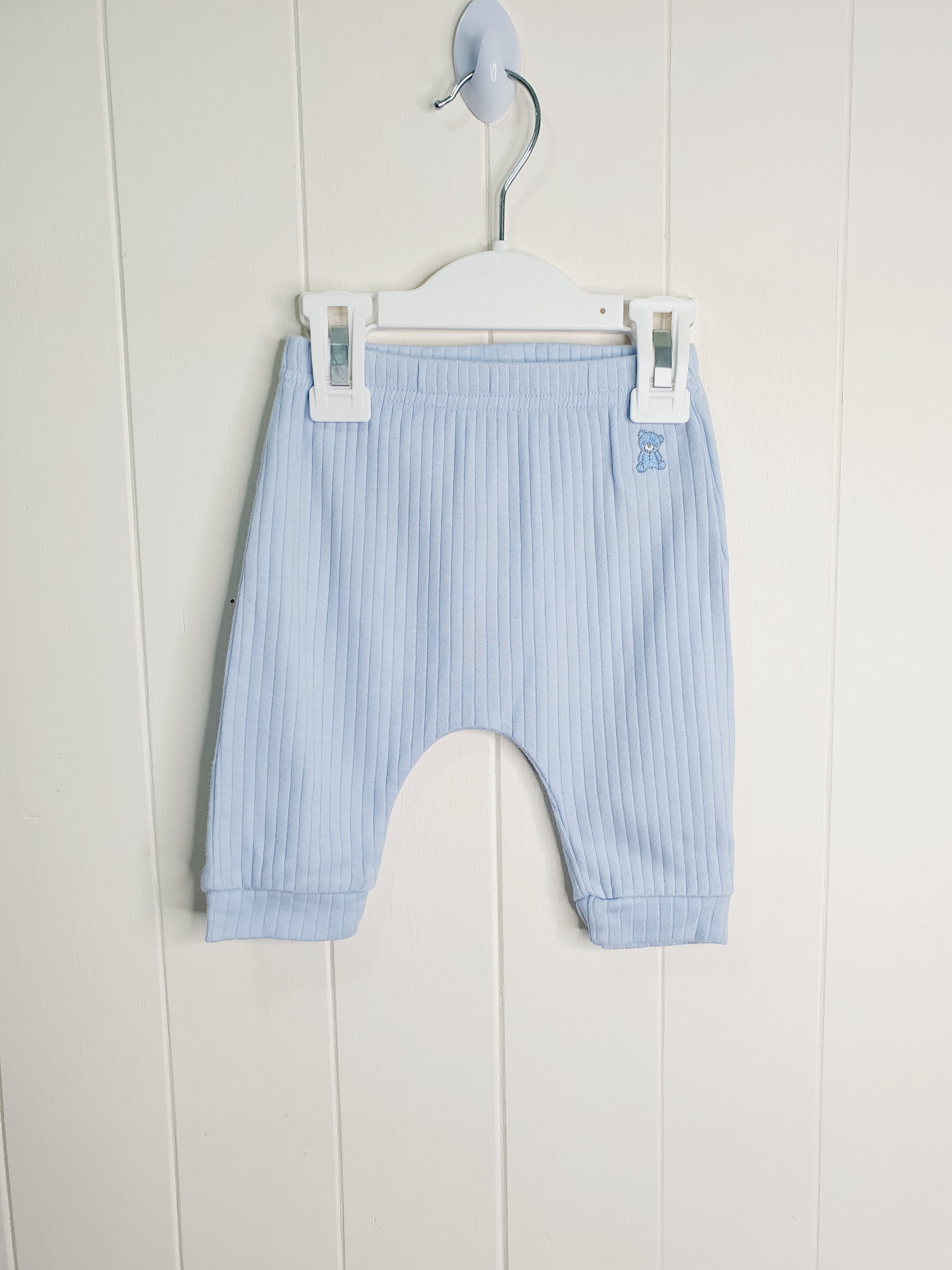 Little Nutmeg light blue ribbed leggings 0-3 months