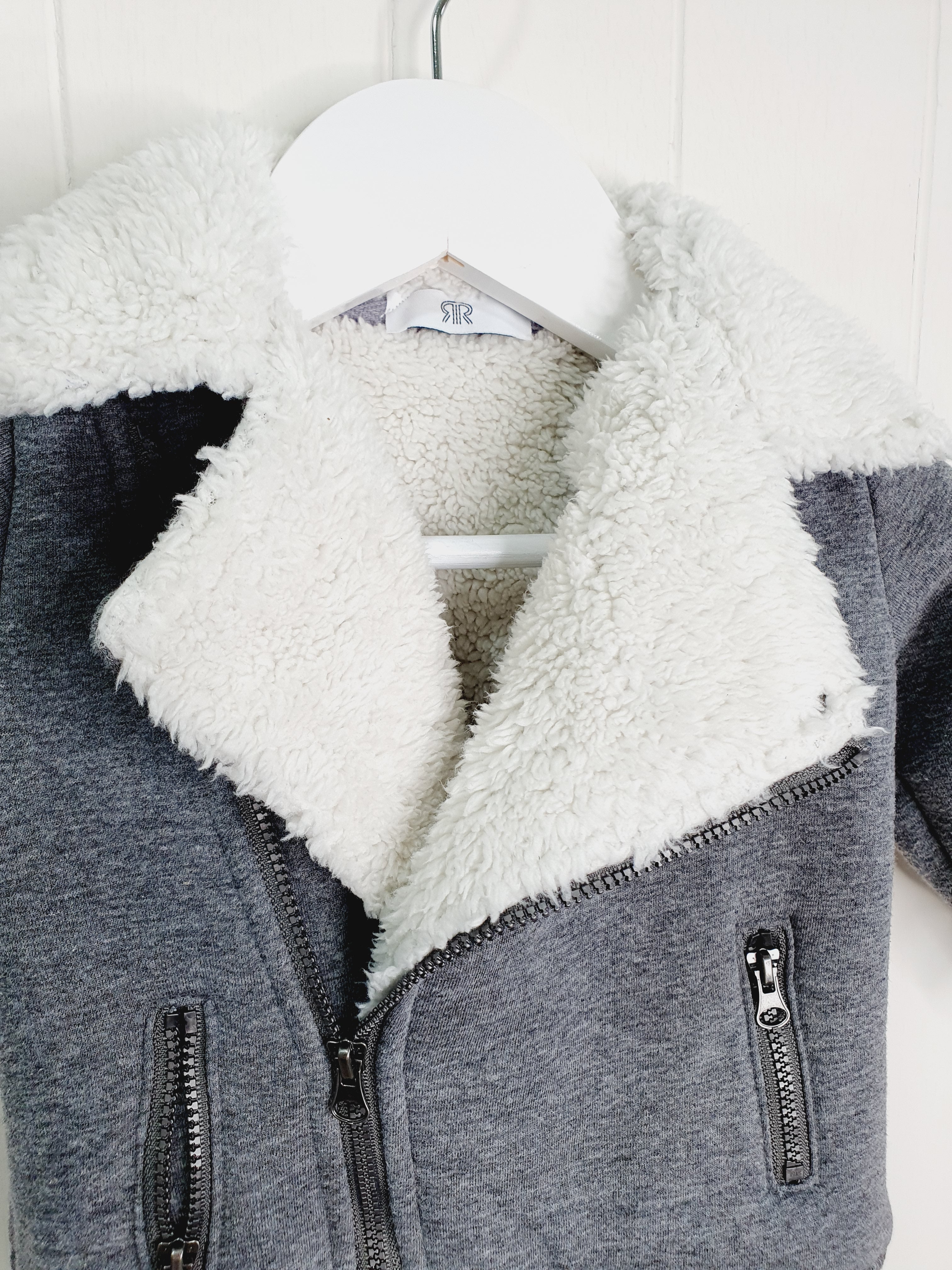 Le Redoute grey fleece lined jacket 6 months