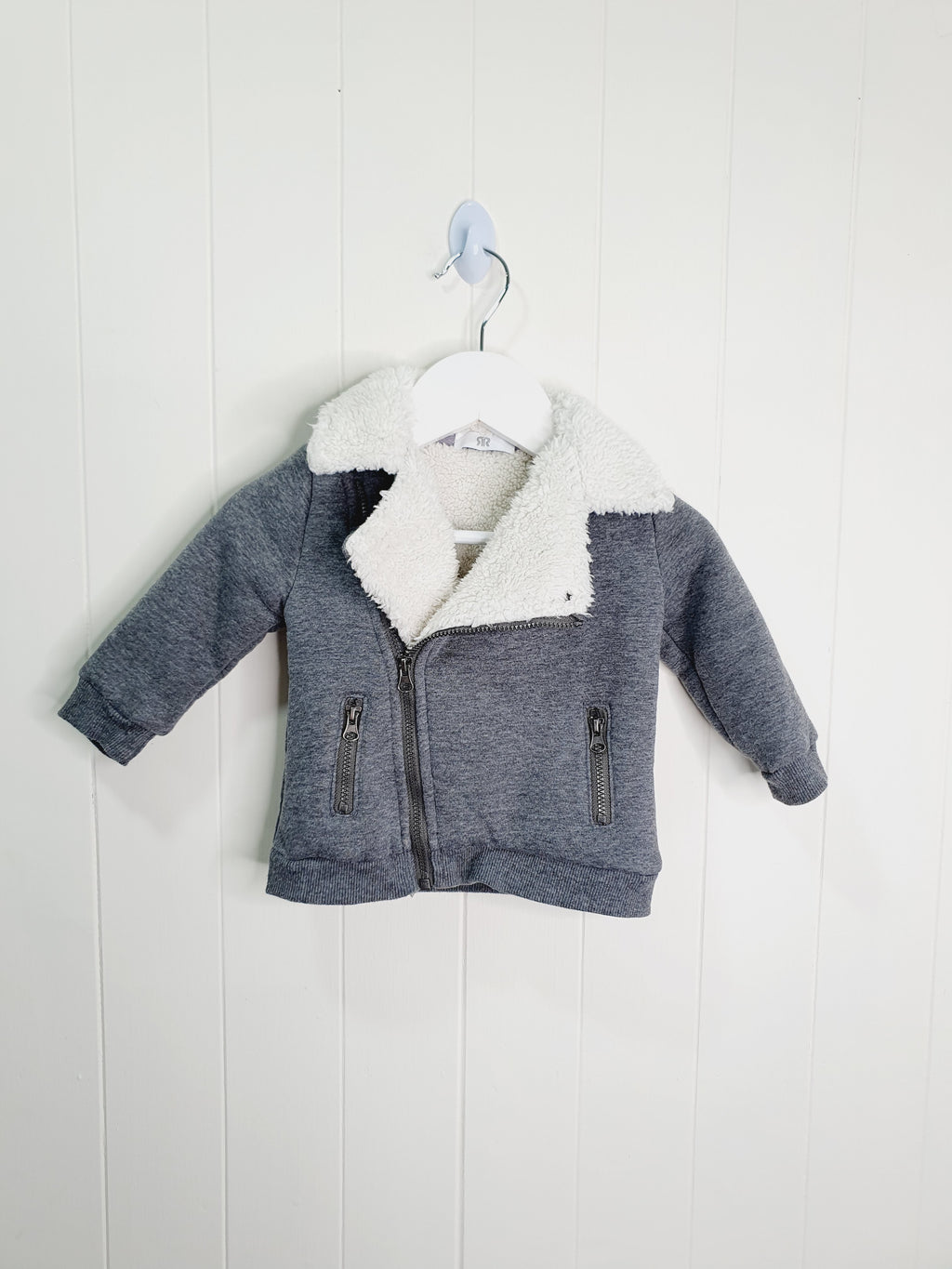 Le Redoute grey fleece lined jacket 6 months