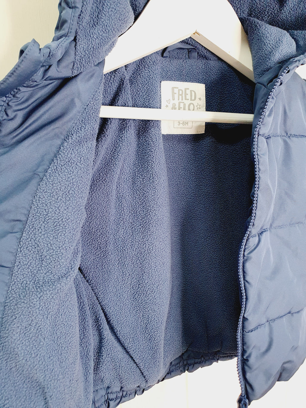 Fred&Flo navy hooded jacket 3-6 months