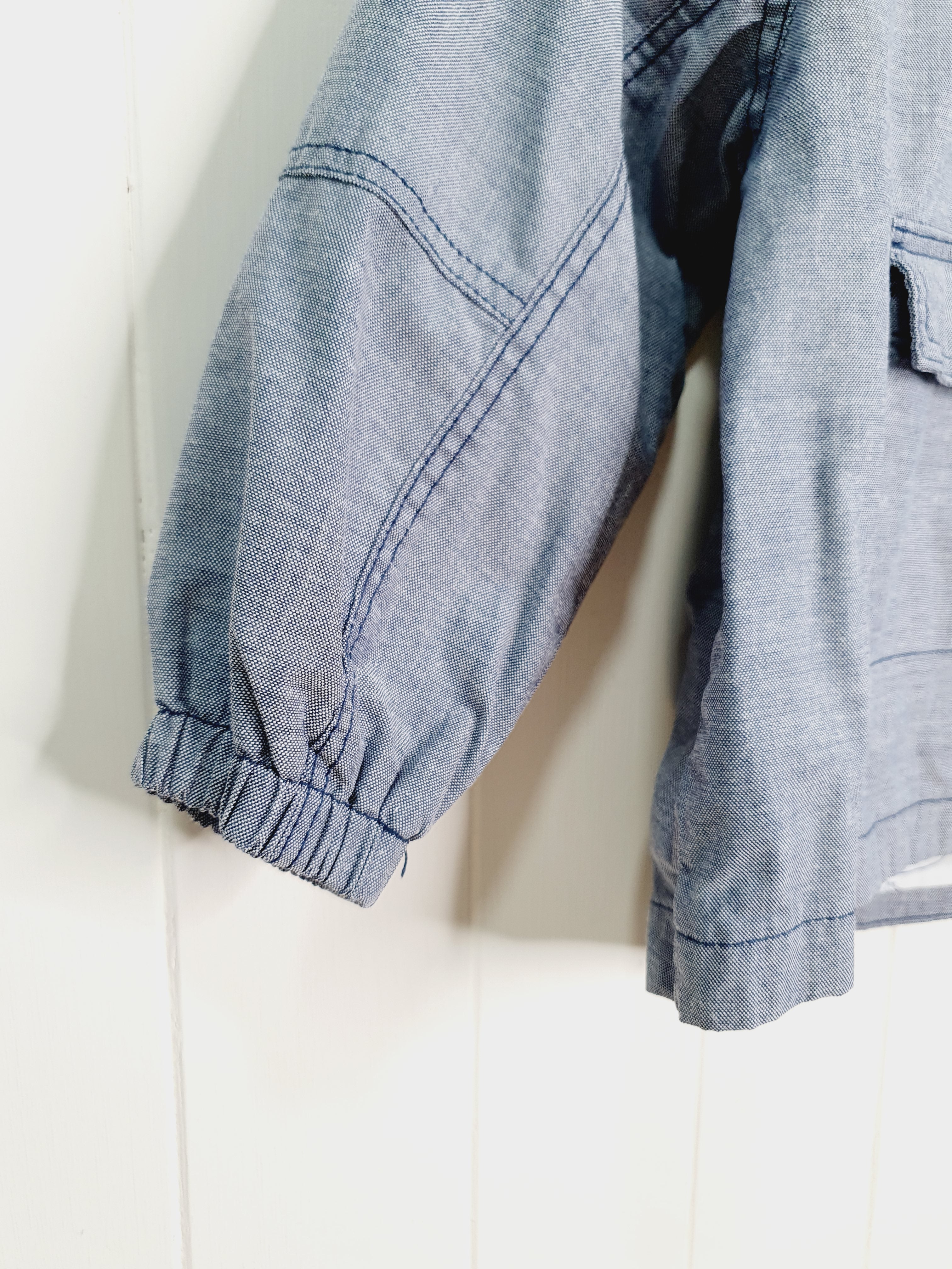 H&M denim look zip up lightweight jacket 12-18 months