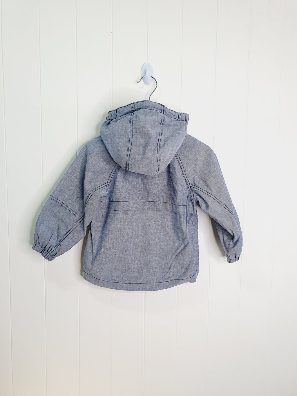 H&M denim look zip up lightweight jacket 12-18 months