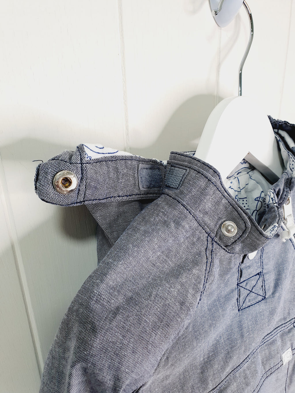 H&M denim look zip up lightweight jacket 12-18 months