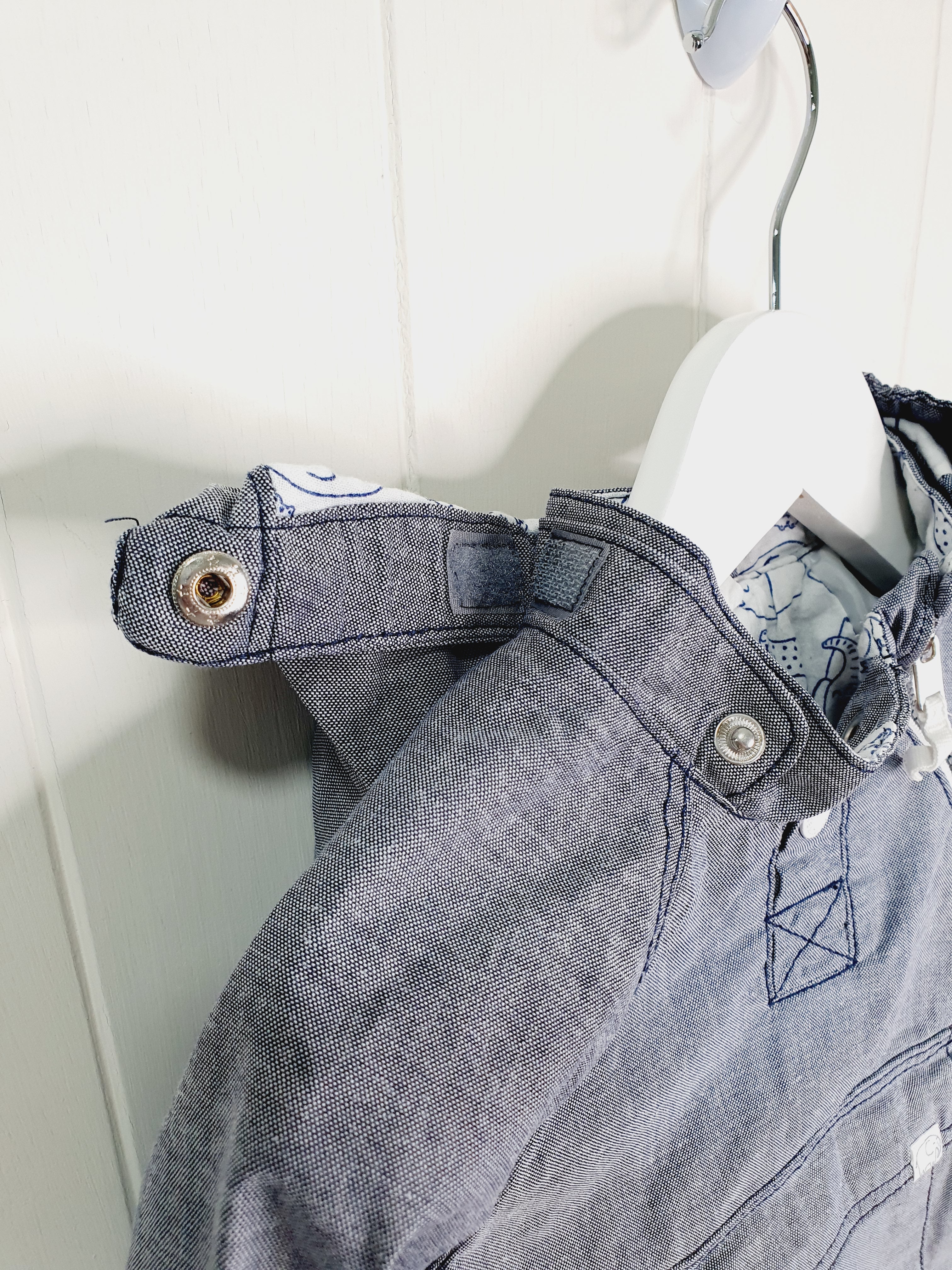 H&M denim look zip up lightweight jacket 12-18 months