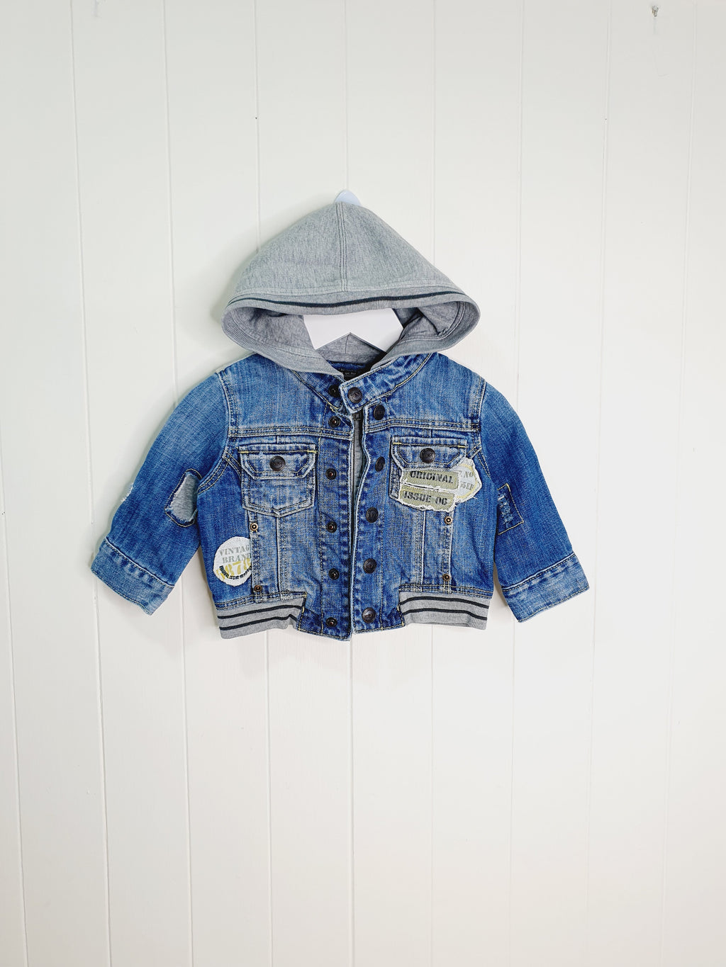 Next denim hooded jacket 3-6 months