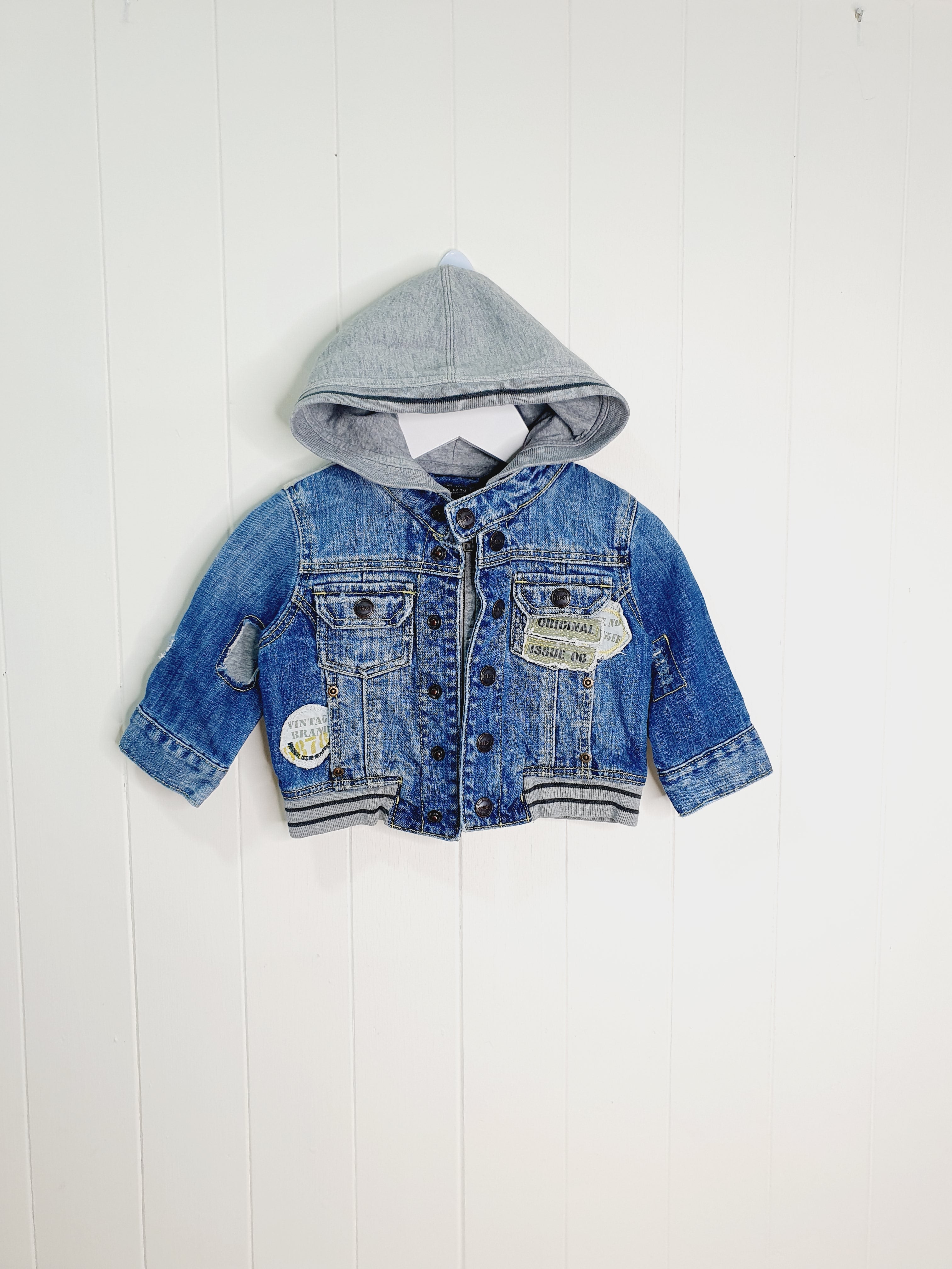 Next denim hooded jacket 3-6 months