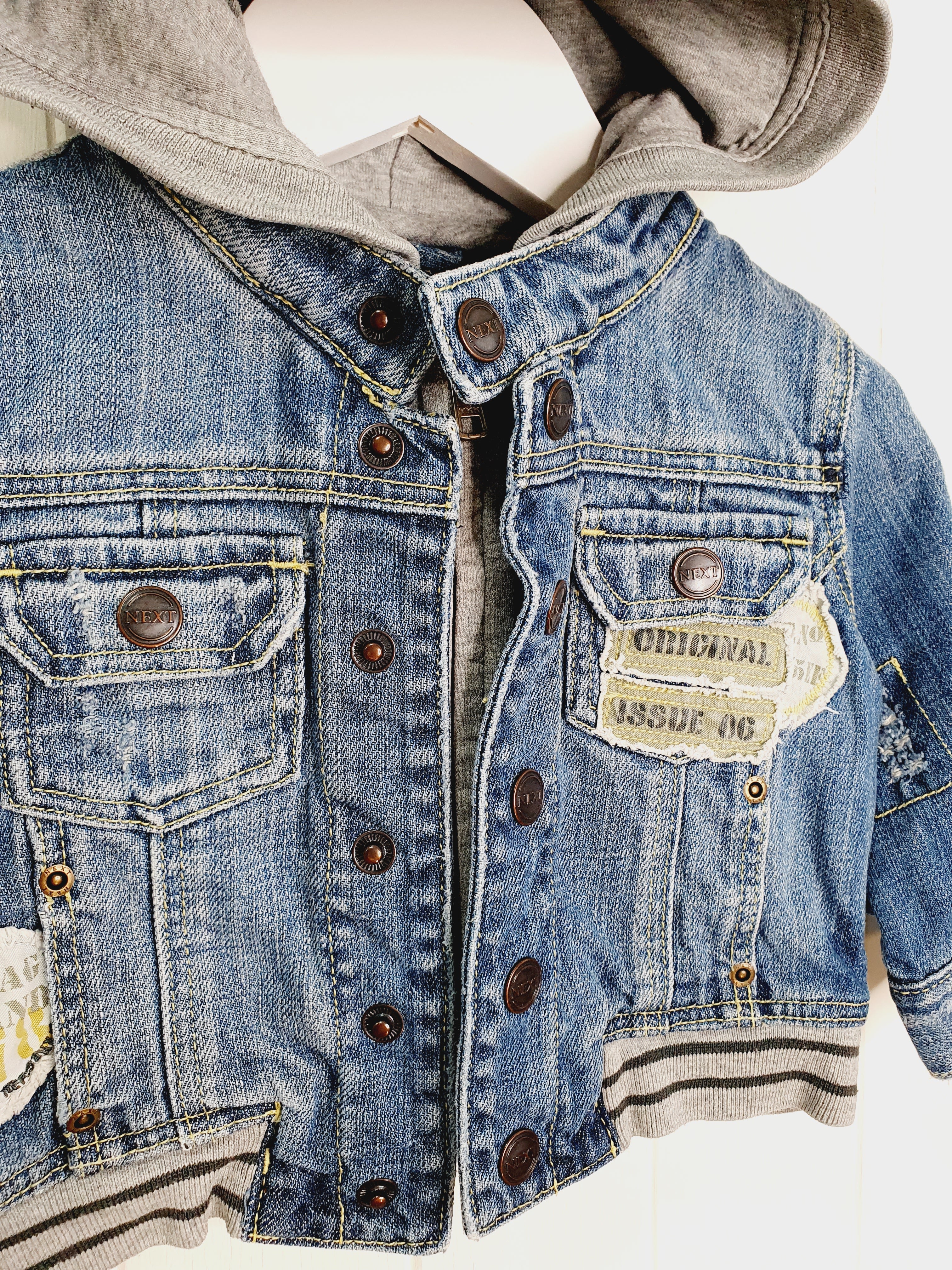 Next denim hooded jacket 3-6 months