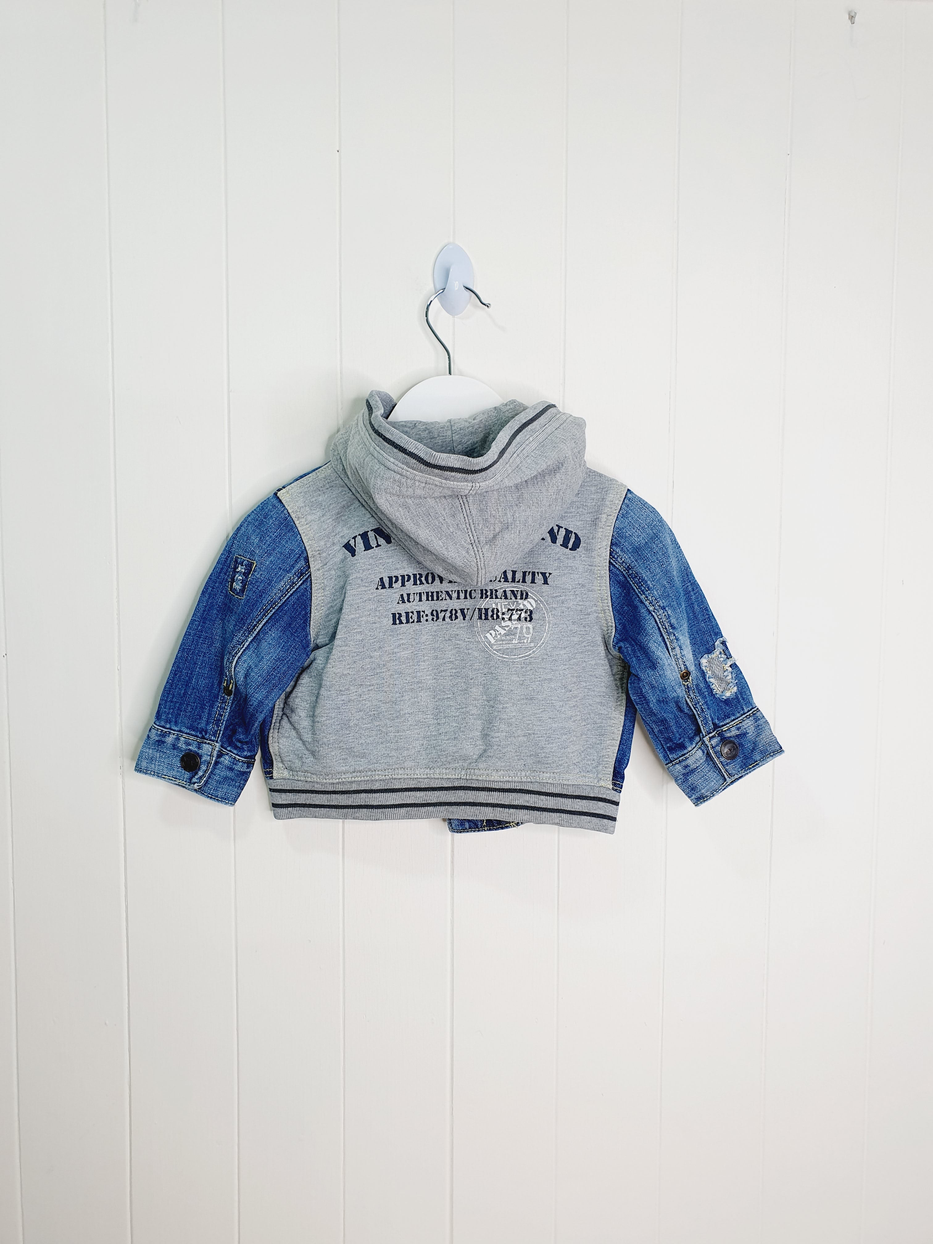 Next denim hooded jacket 3-6 months