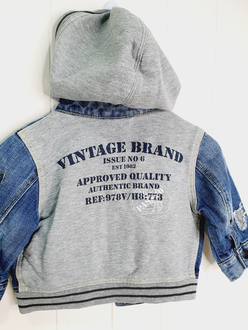 Next denim hooded jacket 3-6 months