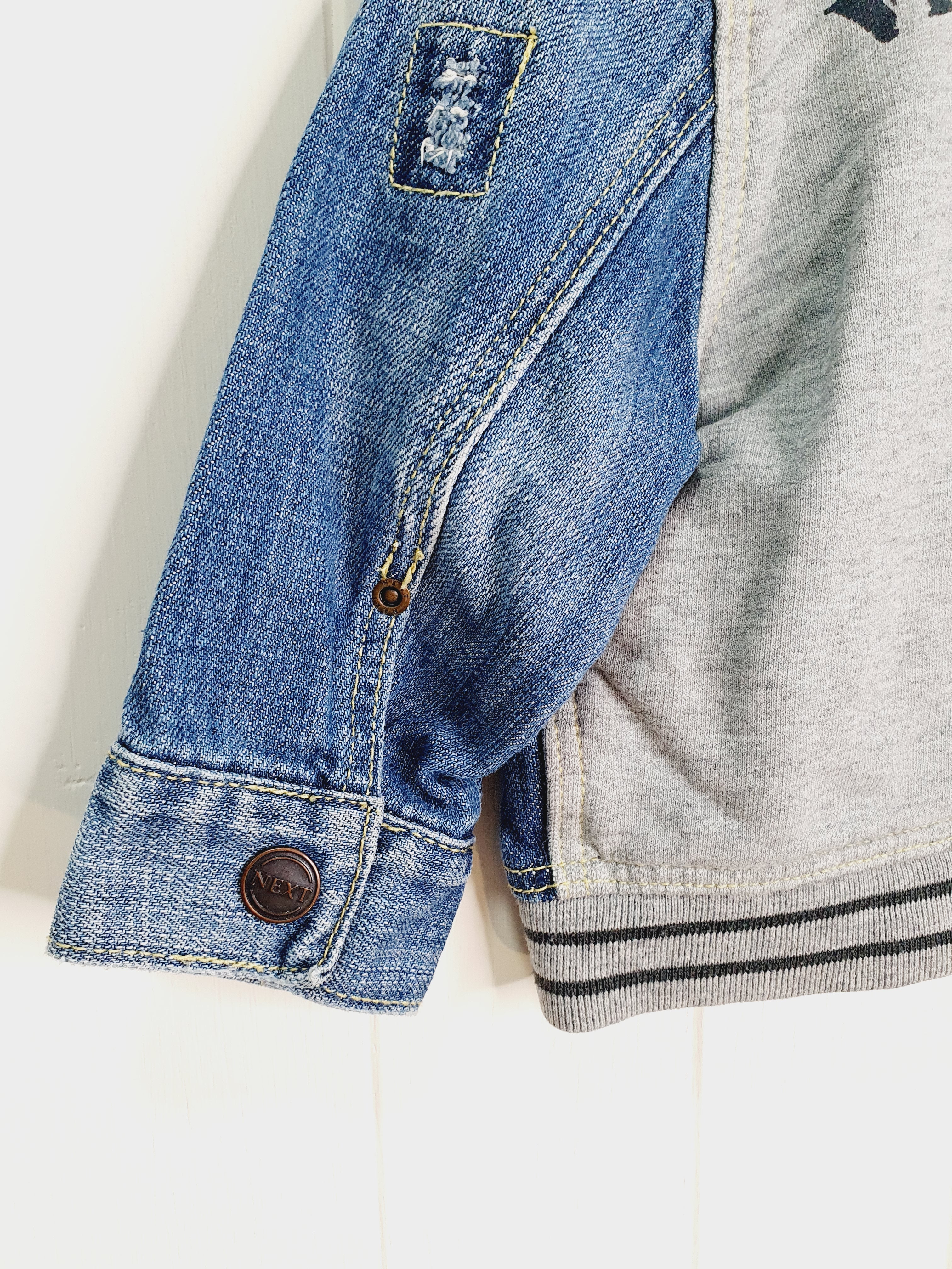 Next denim hooded jacket 3-6 months