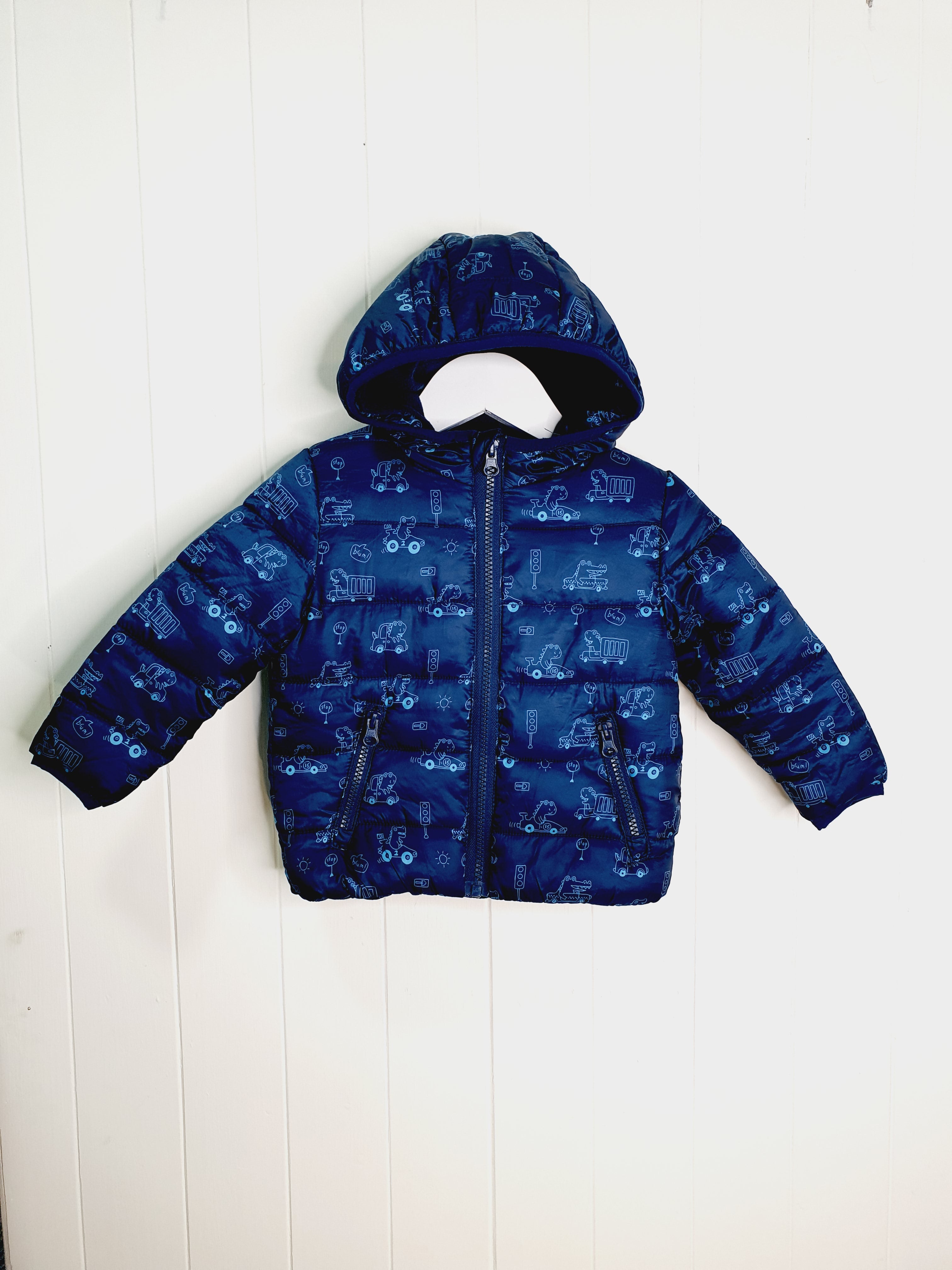M&Co transport and animals printed jacket 9-12 months