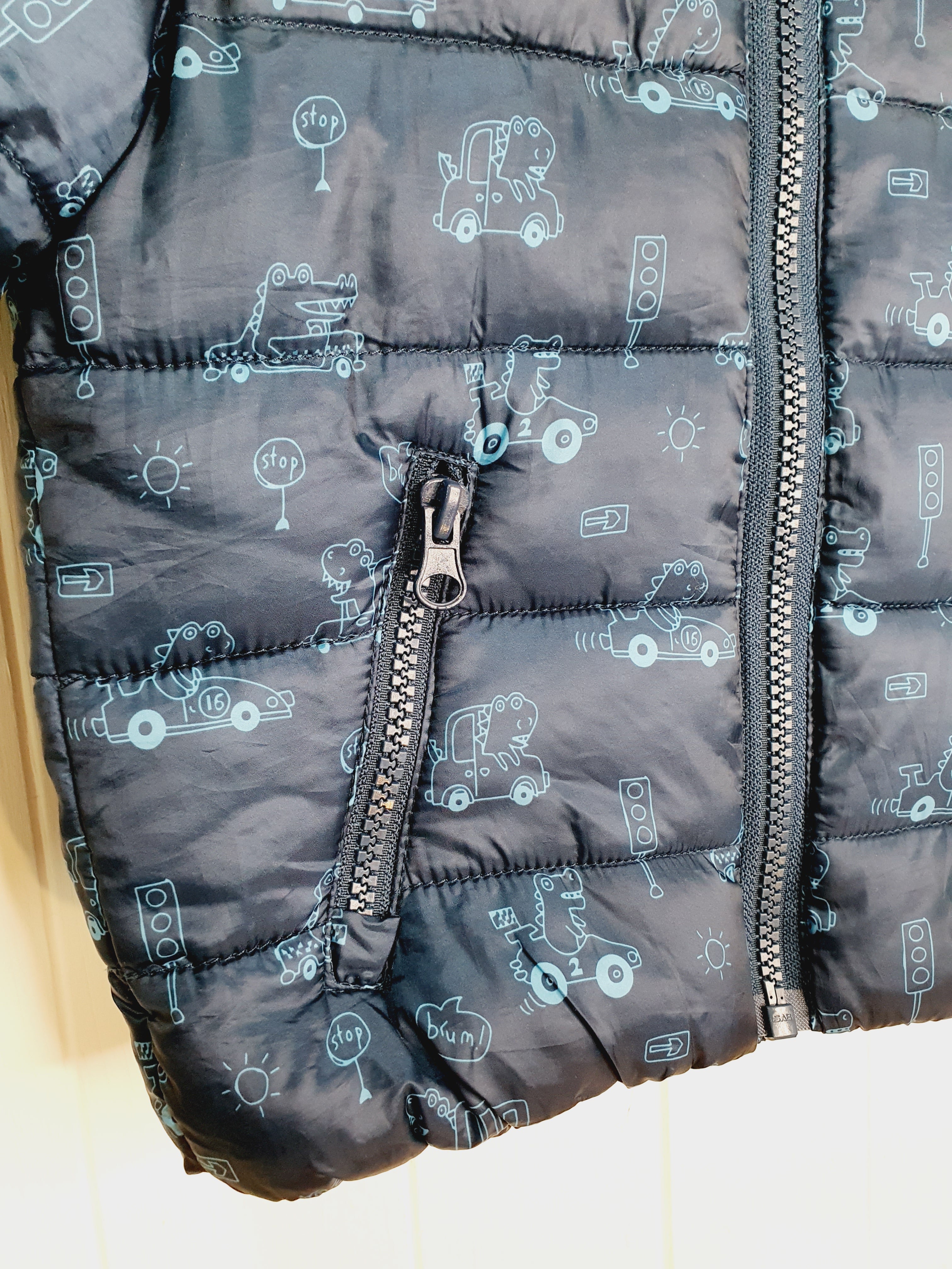 M&Co transport and animals printed jacket 9-12 months