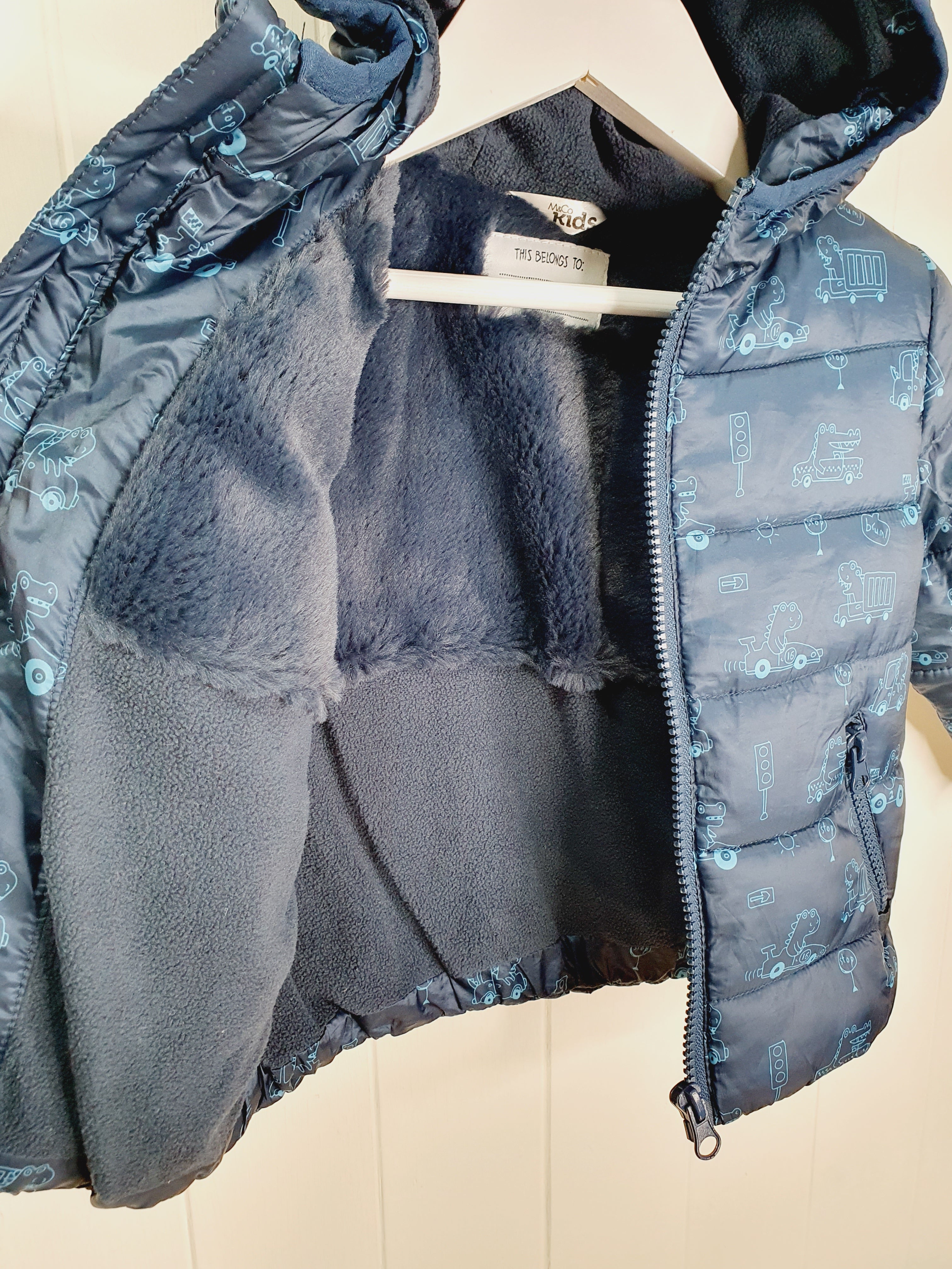 M&Co transport and animals printed jacket 9-12 months