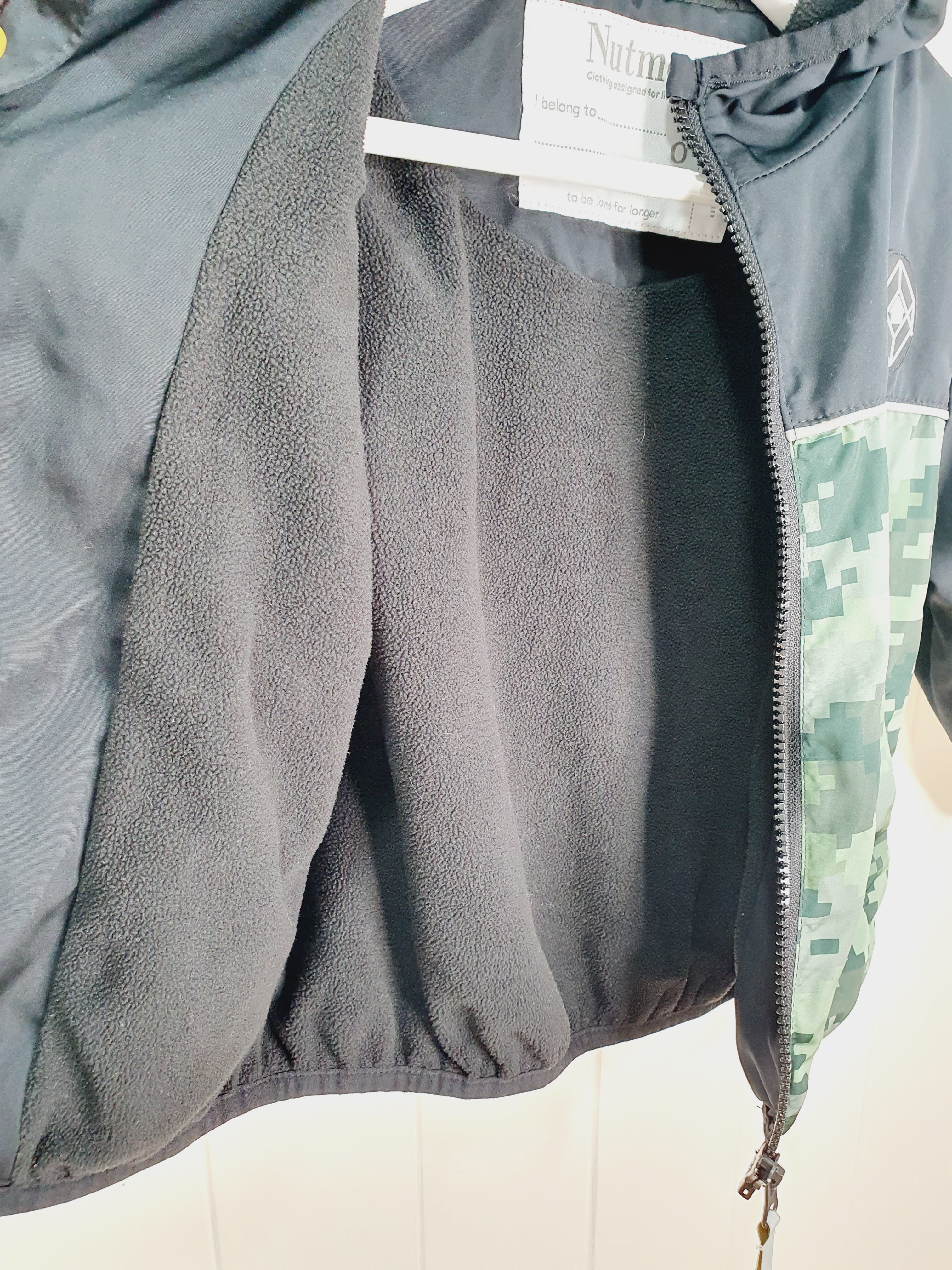 Nutmeg black and camouflage jacket 1-1.12 years