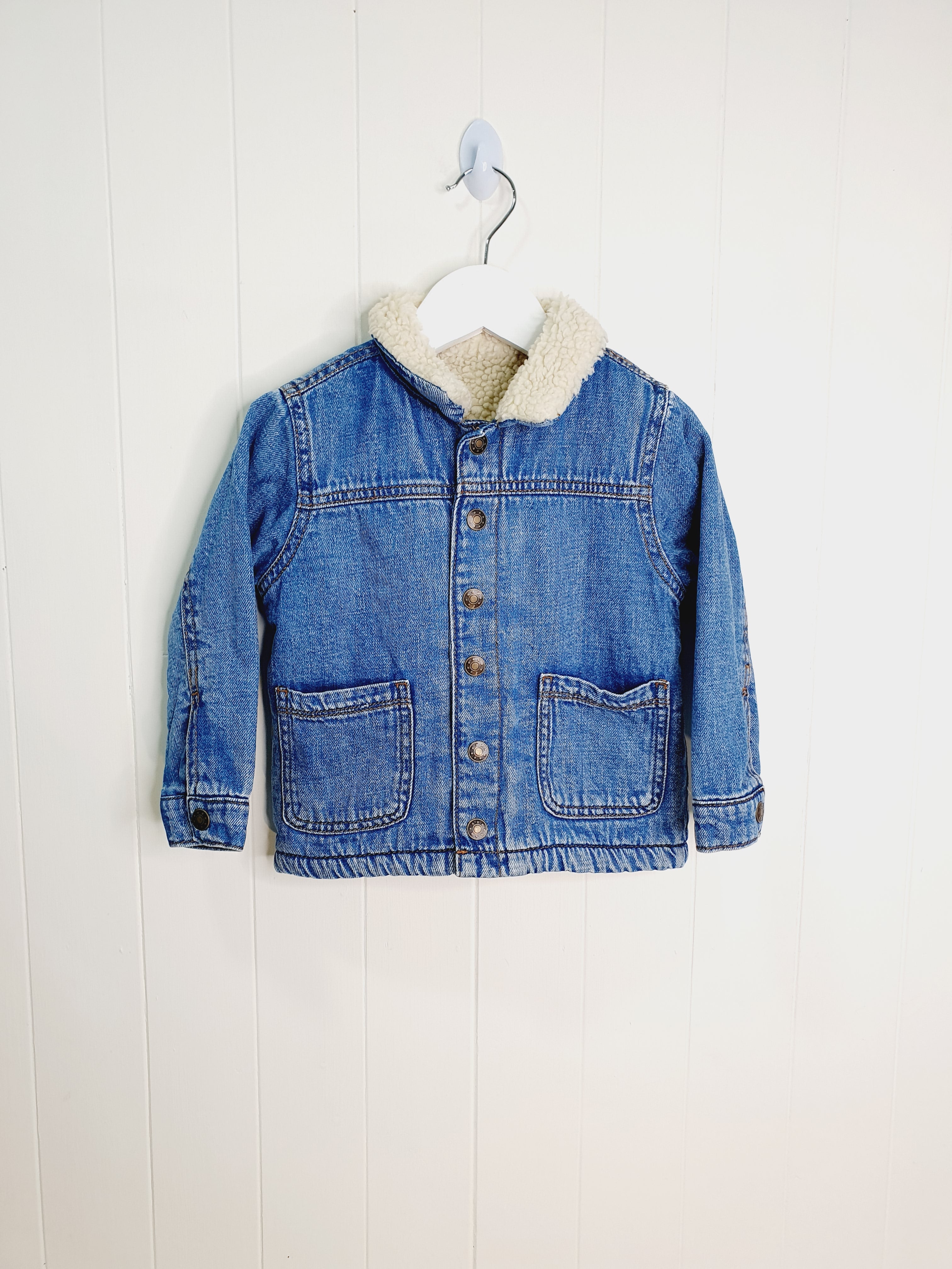 Nutmeg denim jacket teddy fleece lined 18-24 months