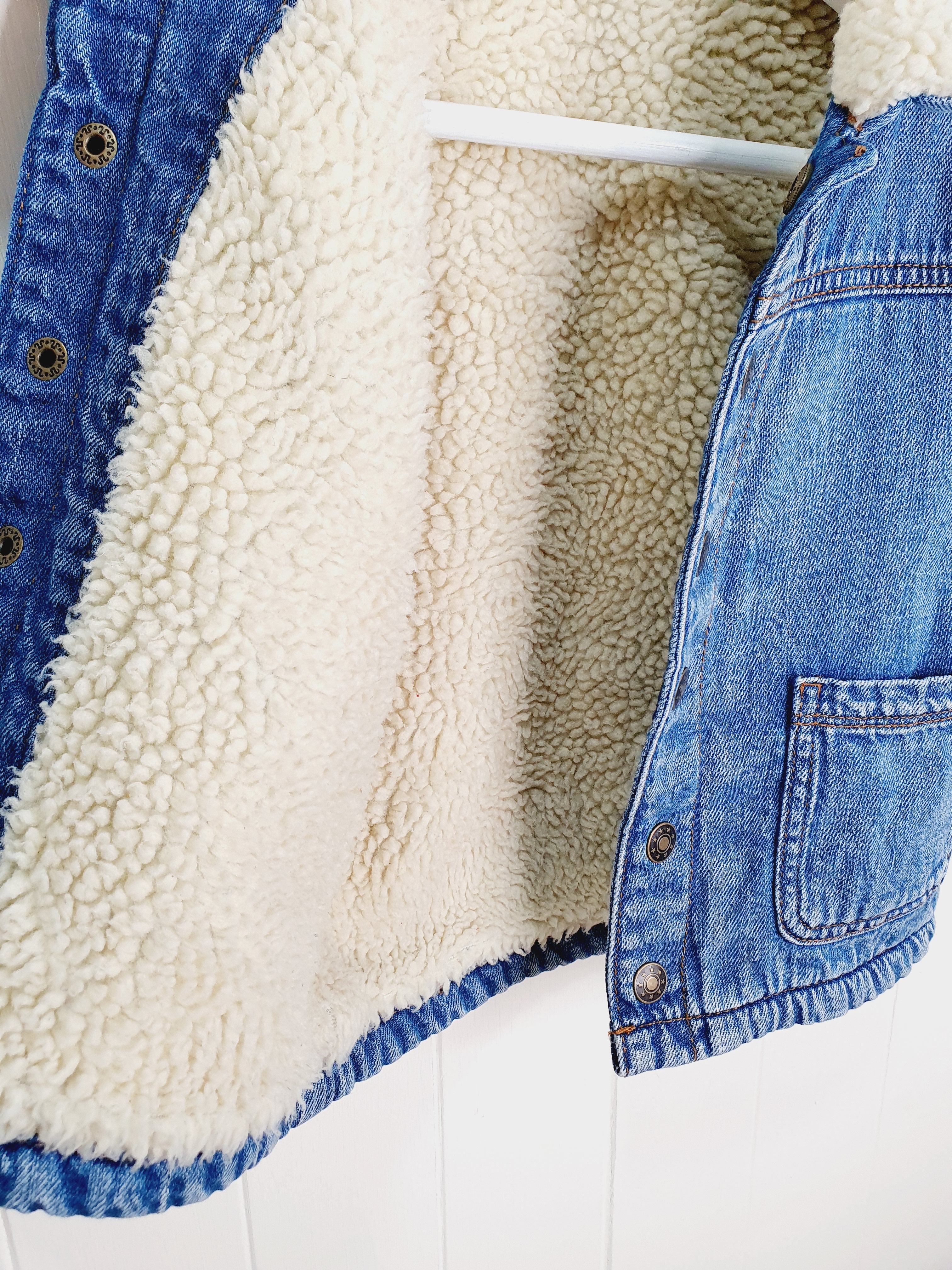 Nutmeg denim jacket teddy fleece lined 18-24 months