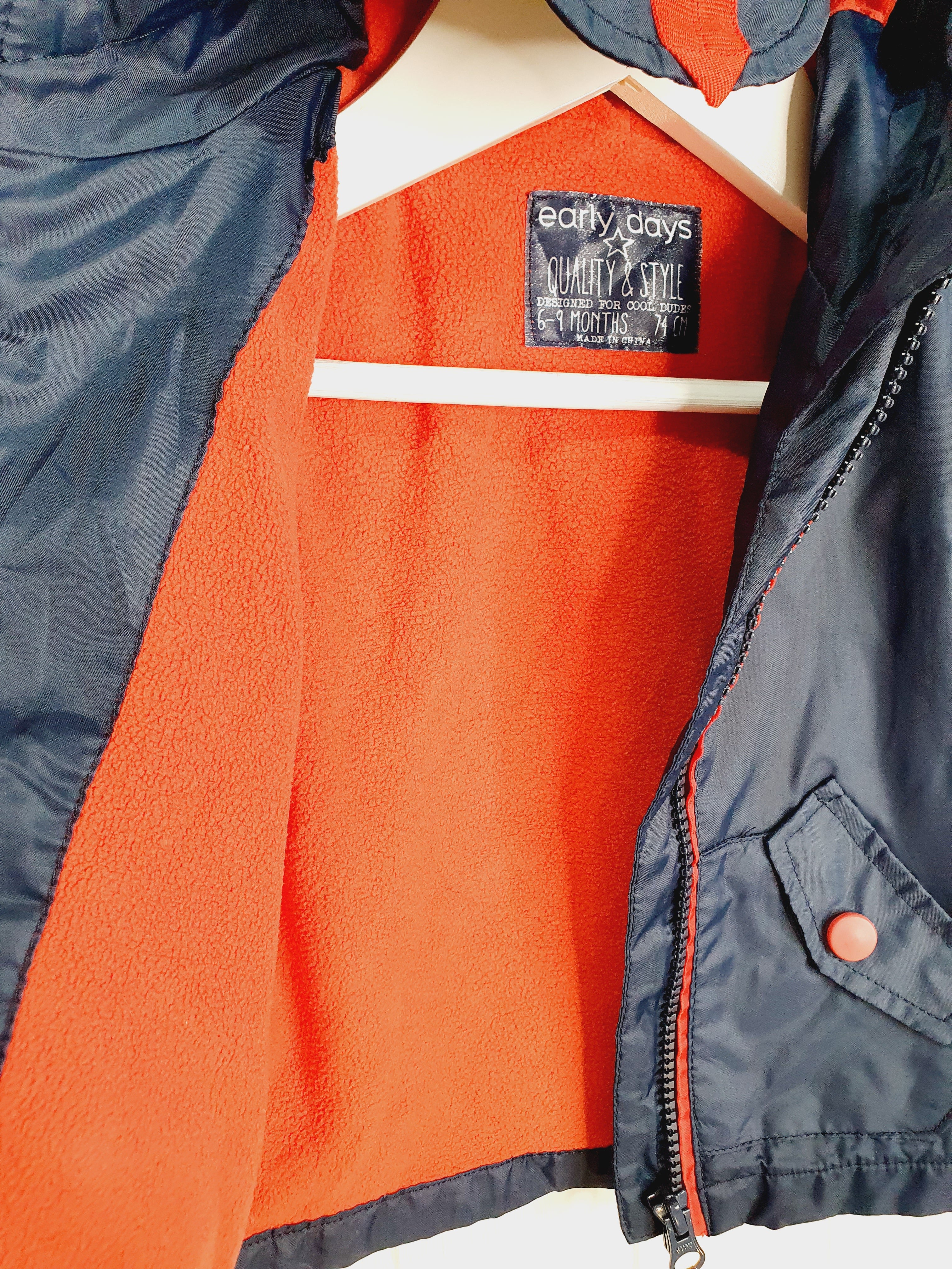 Early days hooded shower proof boys jacket 6-9 months