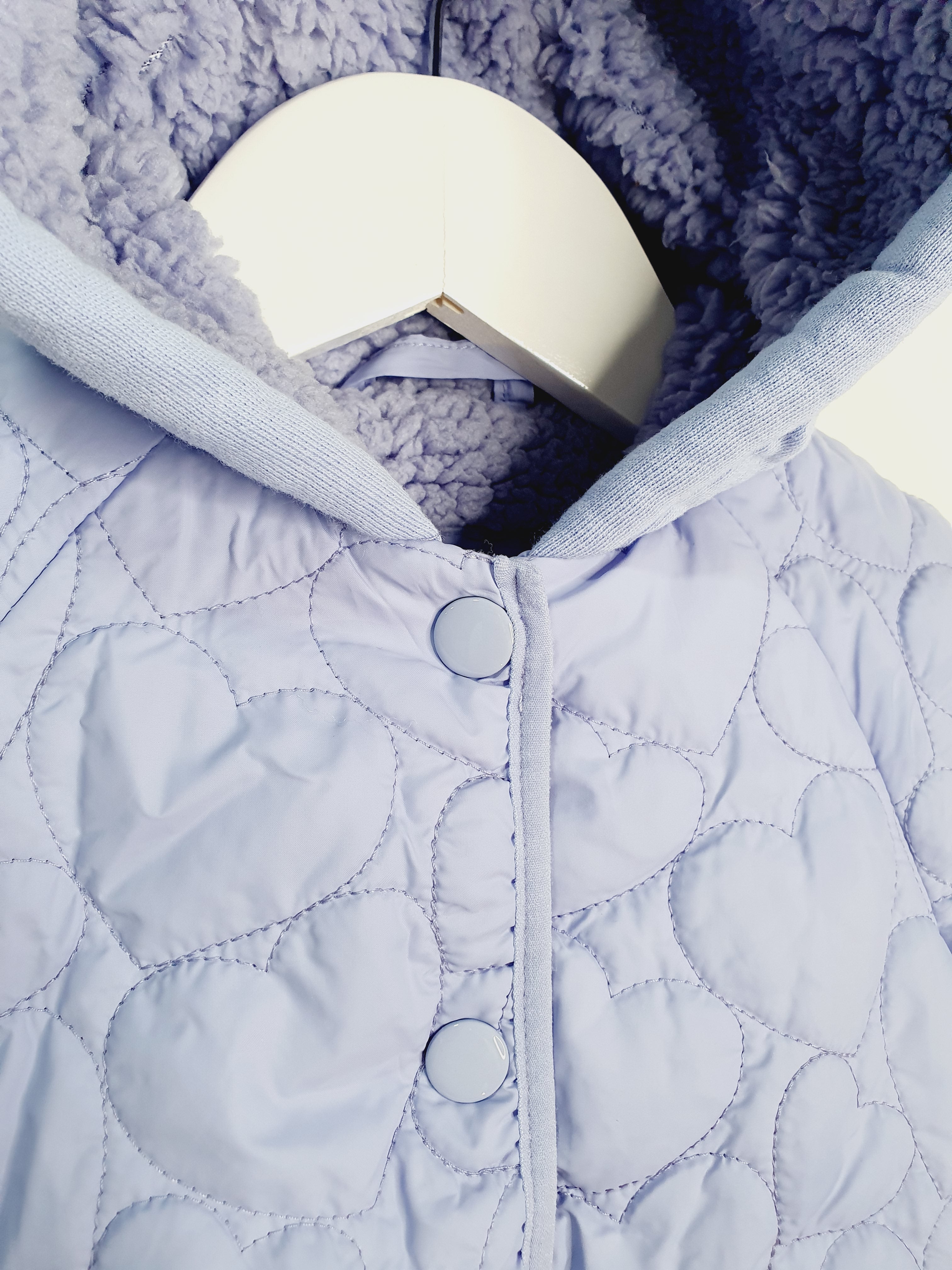 George girls lilac quilted hooded jacket 0-3 months