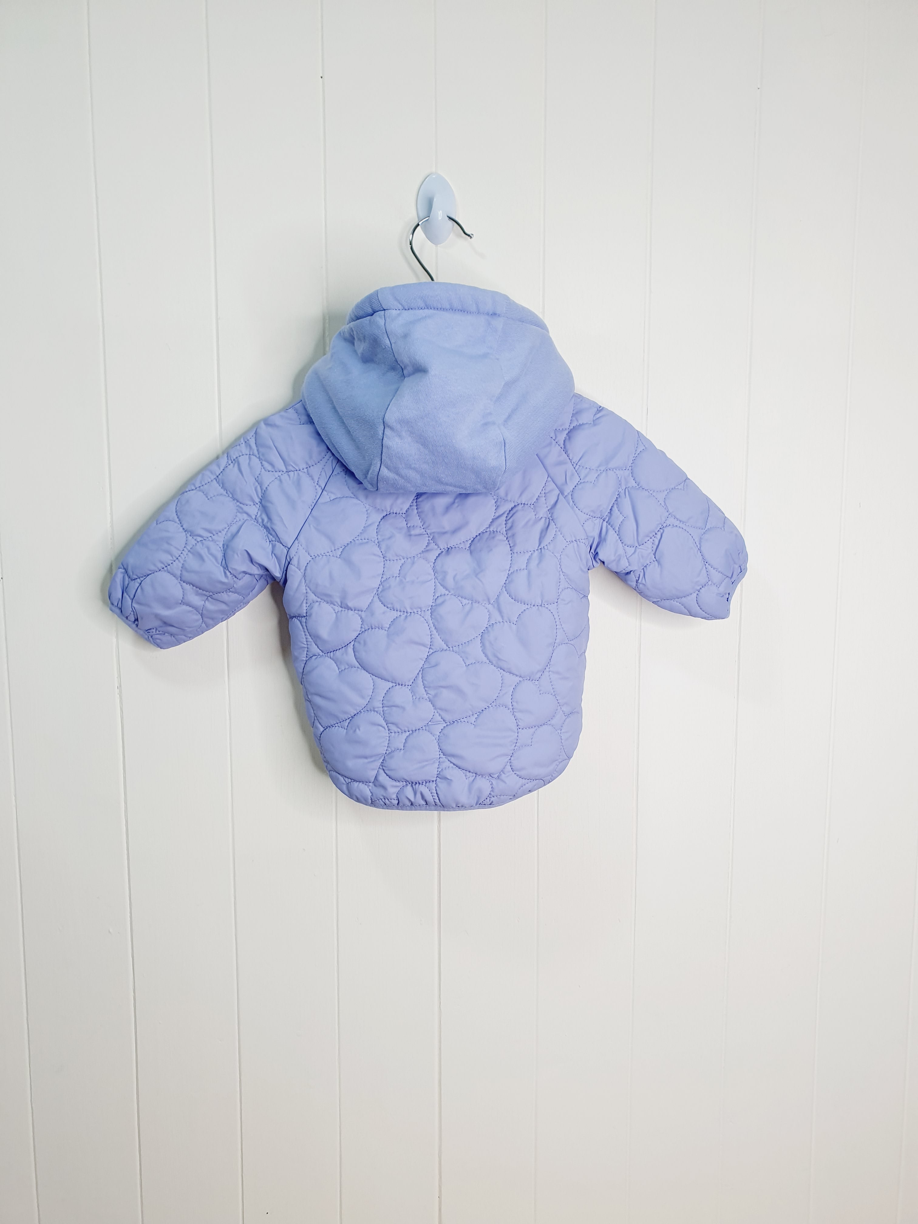 George girls lilac quilted hooded jacket 0-3 months