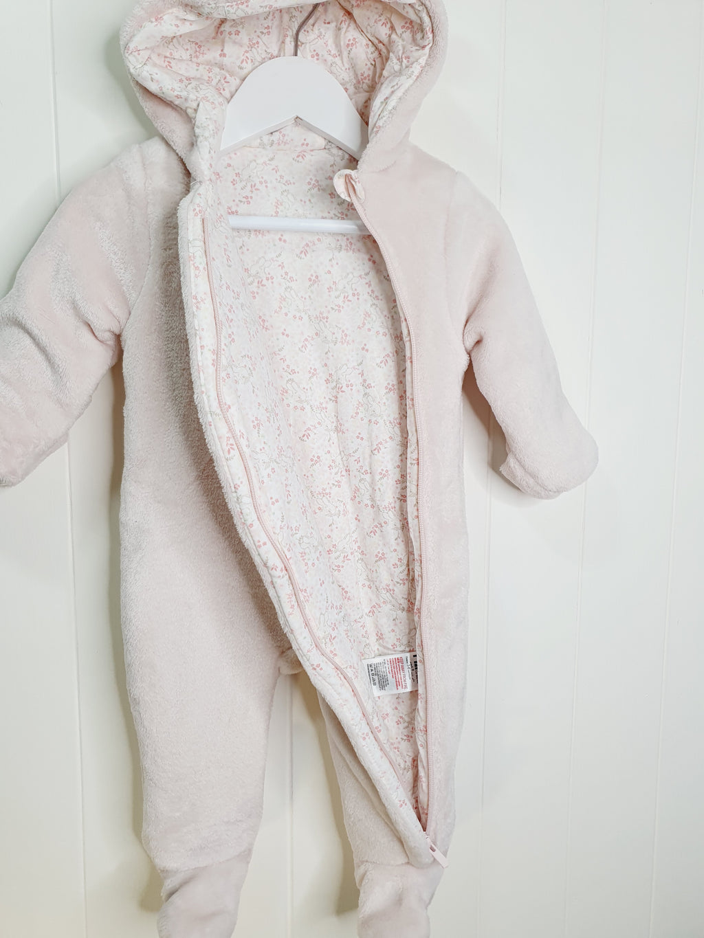 Mothercare fleece hooded pramsuit 3-6 months