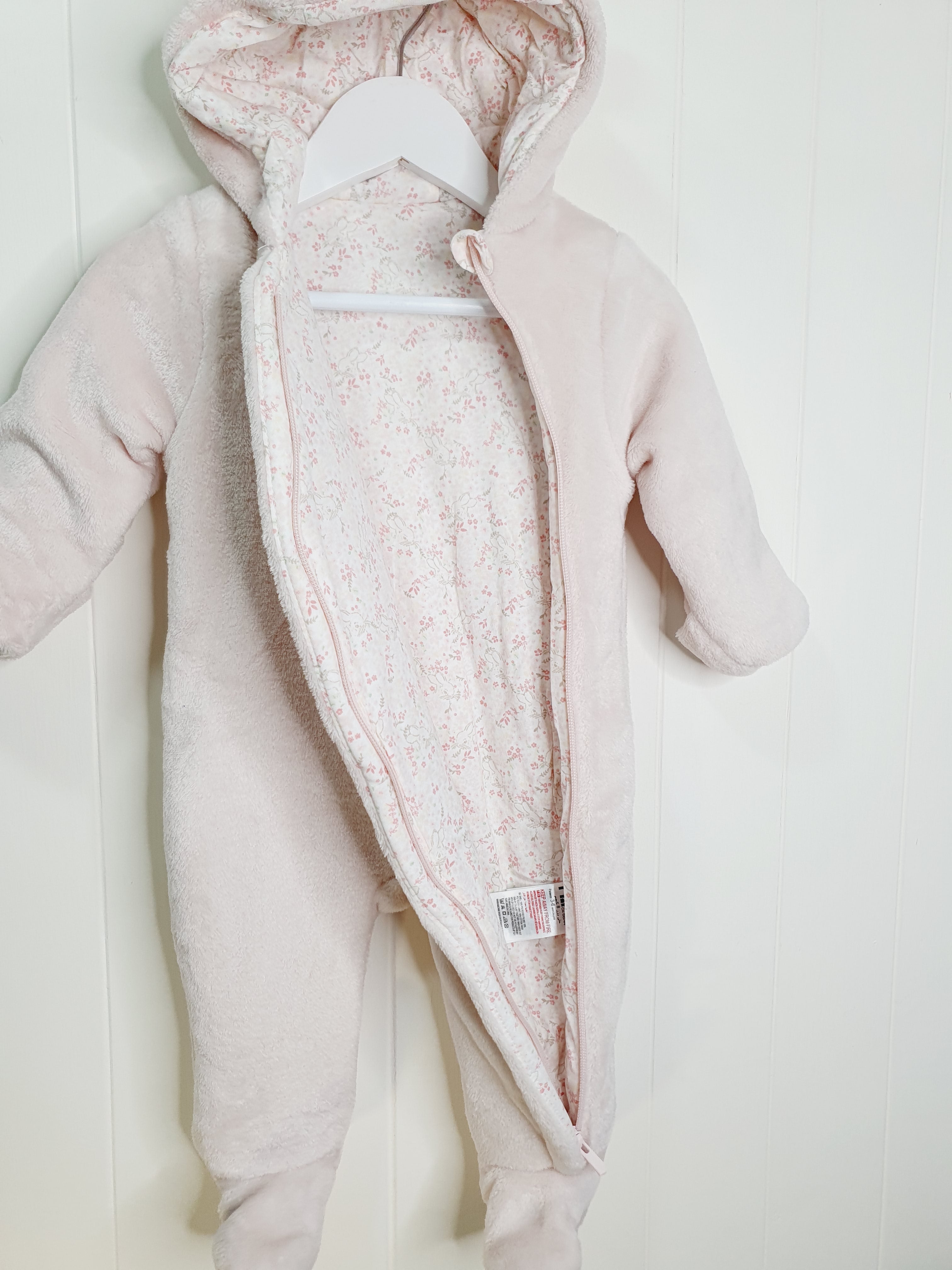 Mothercare fleece hooded pramsuit 3-6 months