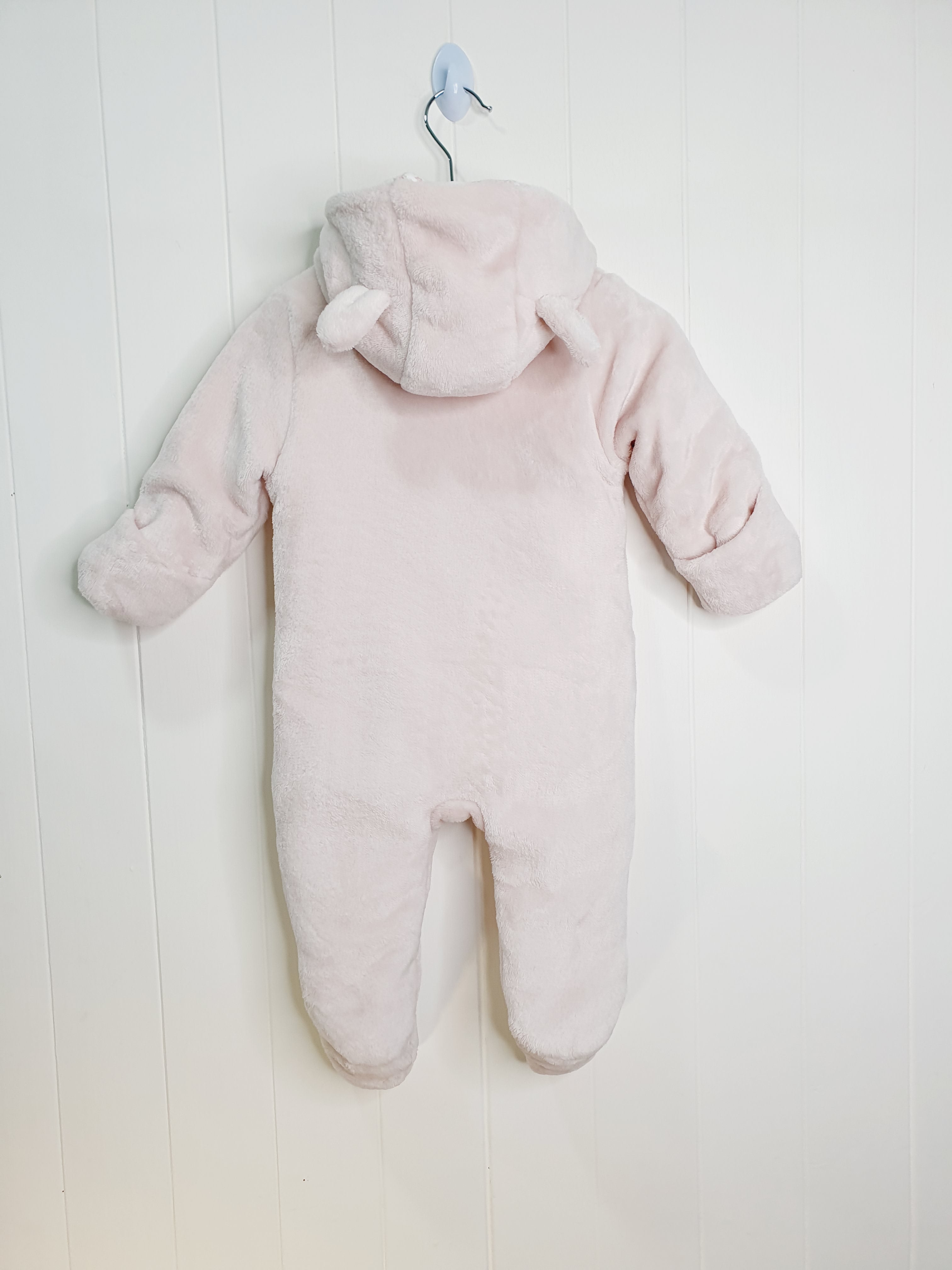 Mothercare fleece hooded pramsuit 3-6 months