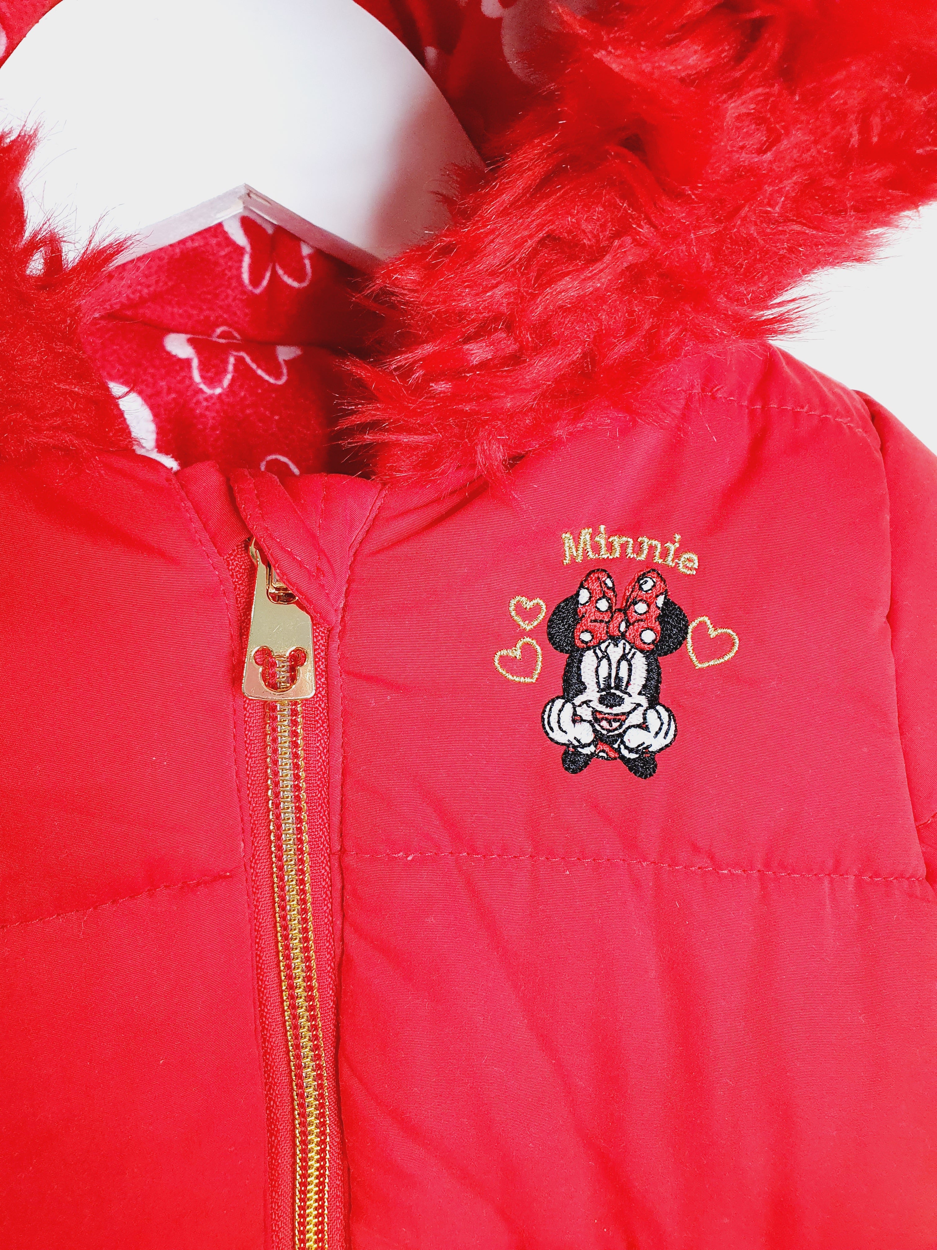 Minnie Mouse red hooded pramsuit 3-6 months