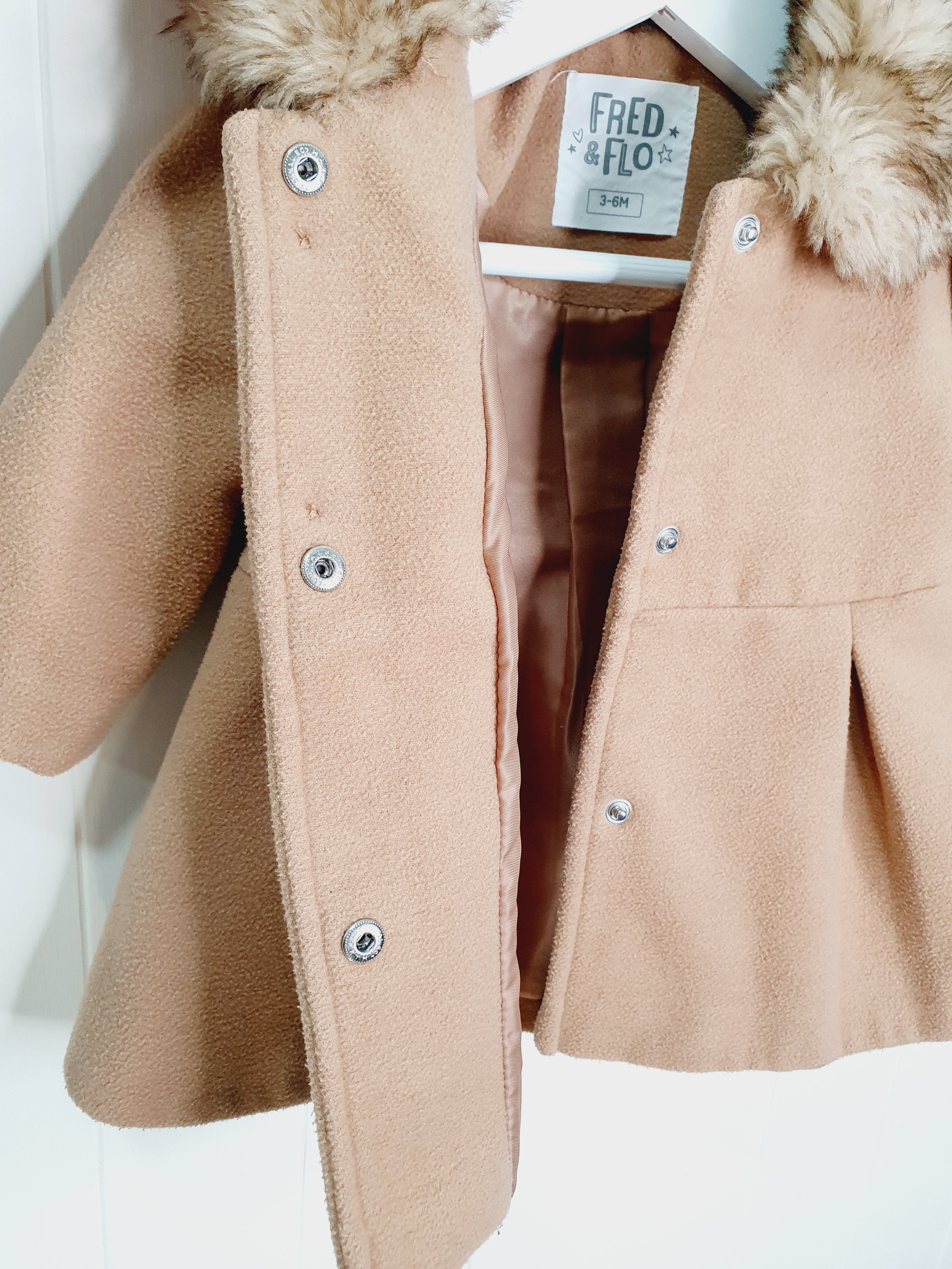 Fred&Flo girls brown coat 3-6 months